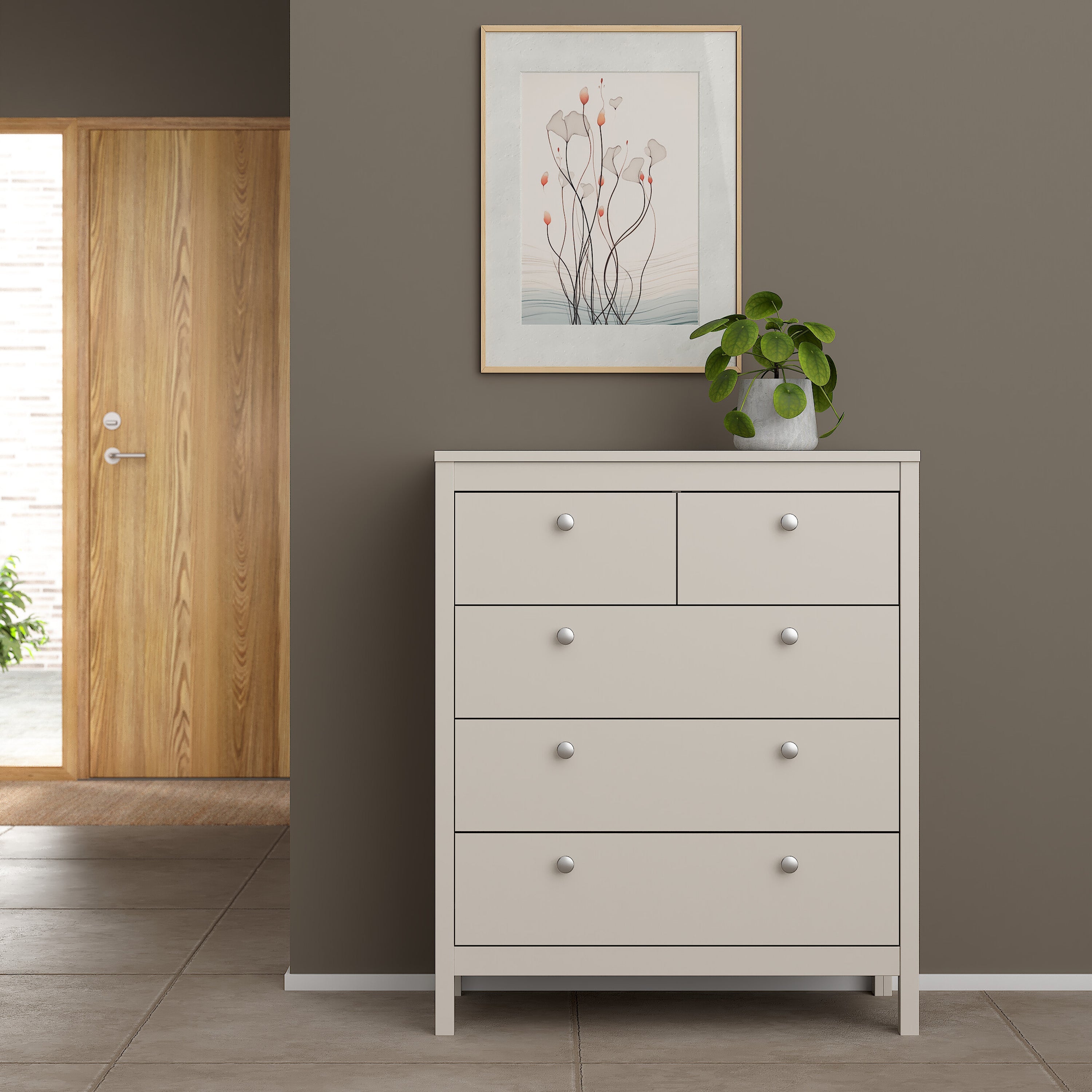 Madrid Chest 3+2 Drawers in Cashmere – FTG, view 8