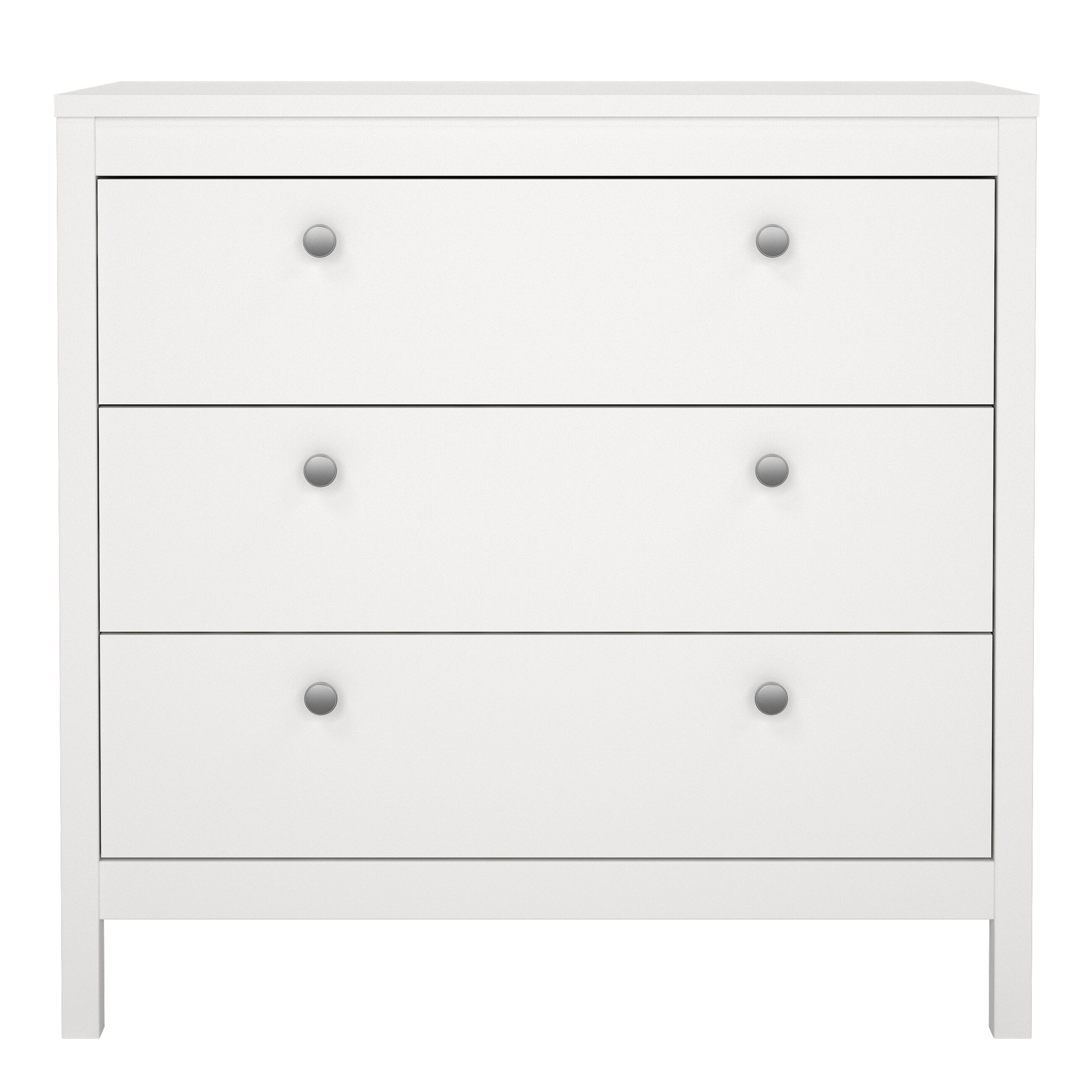 Madrid Chest 3 Drawers in White – FTG, view 2