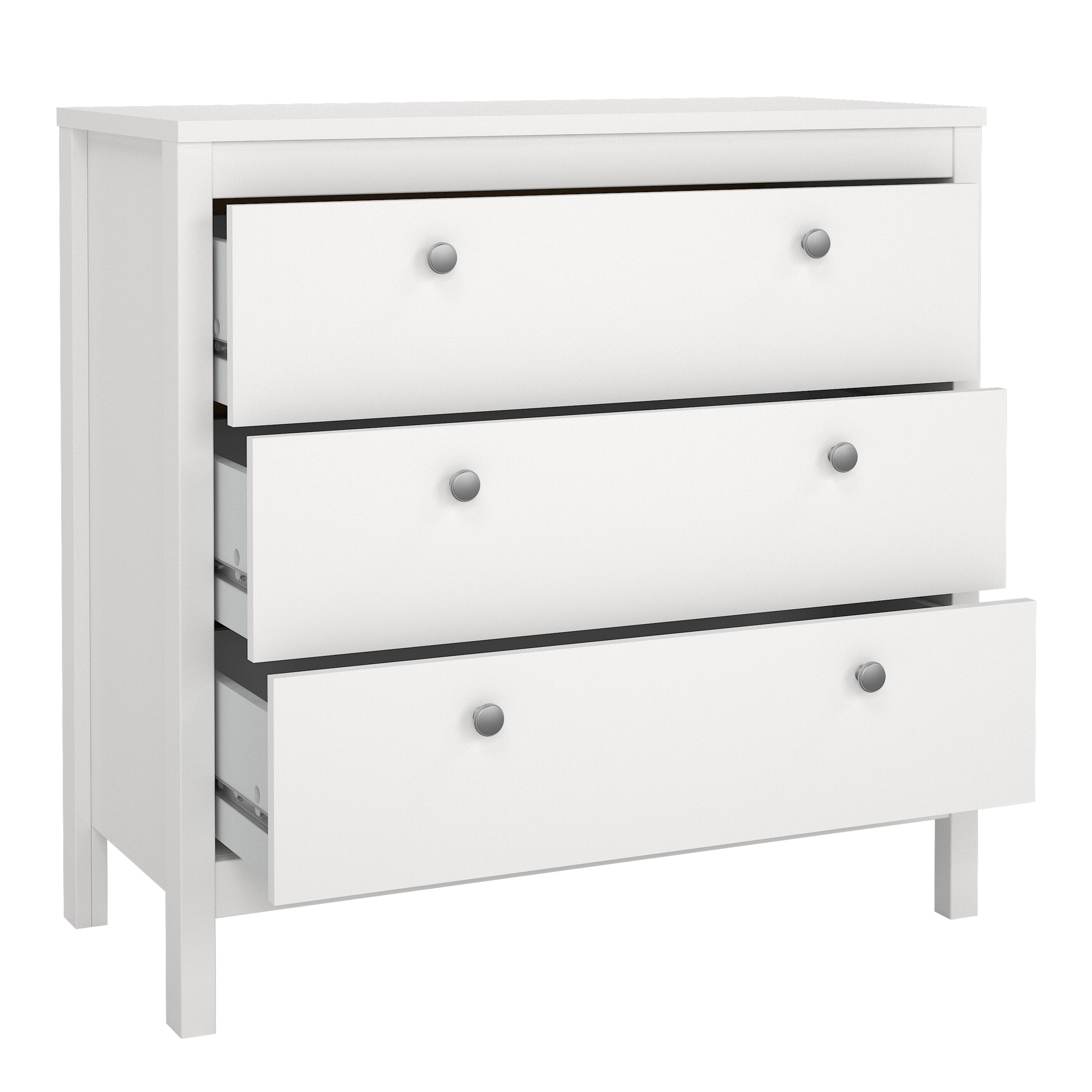 Madrid Chest 3 Drawers in White – FTG, view 5