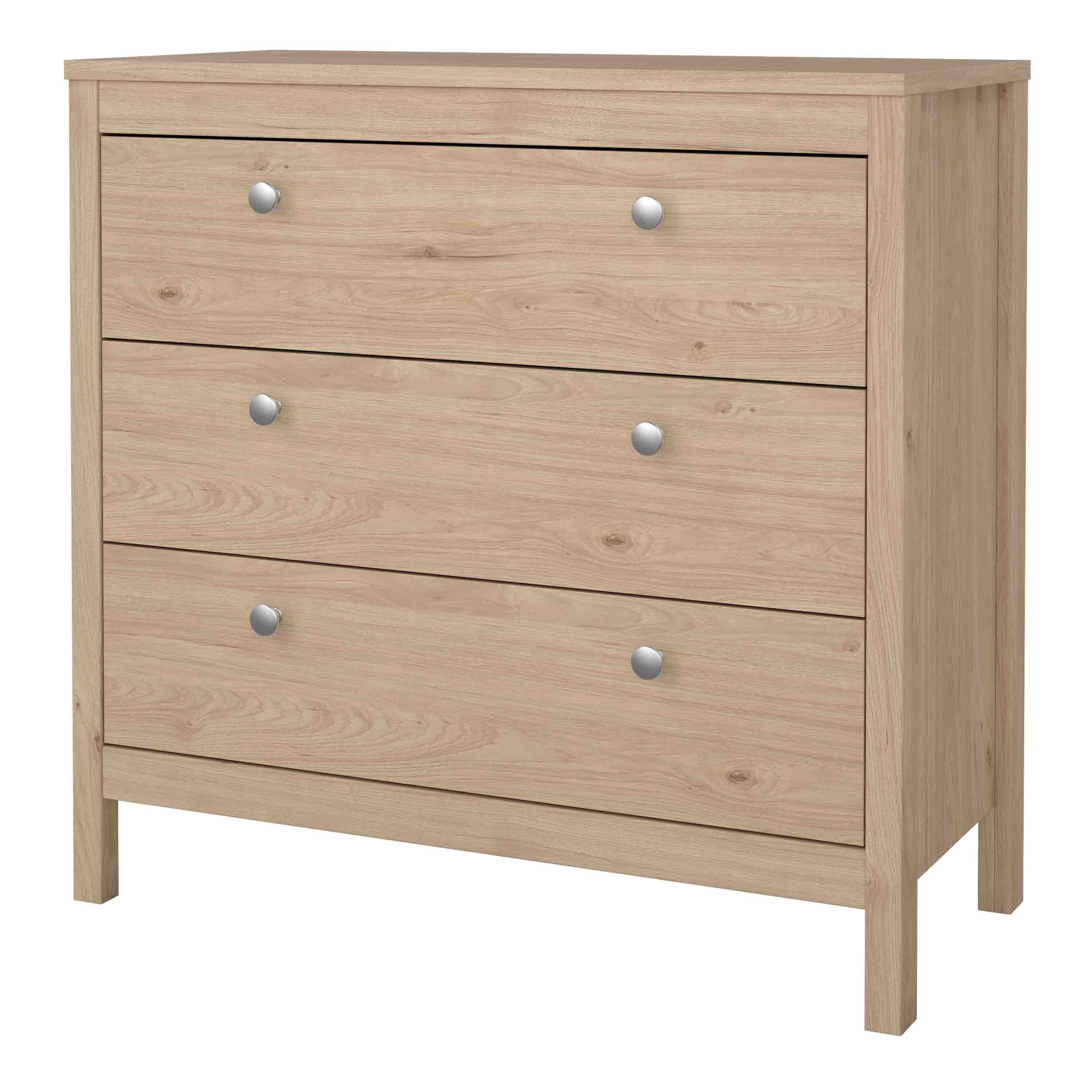 Madrid Chest 3 Drawers in Jackson Hickory Oak – FTG, view 3