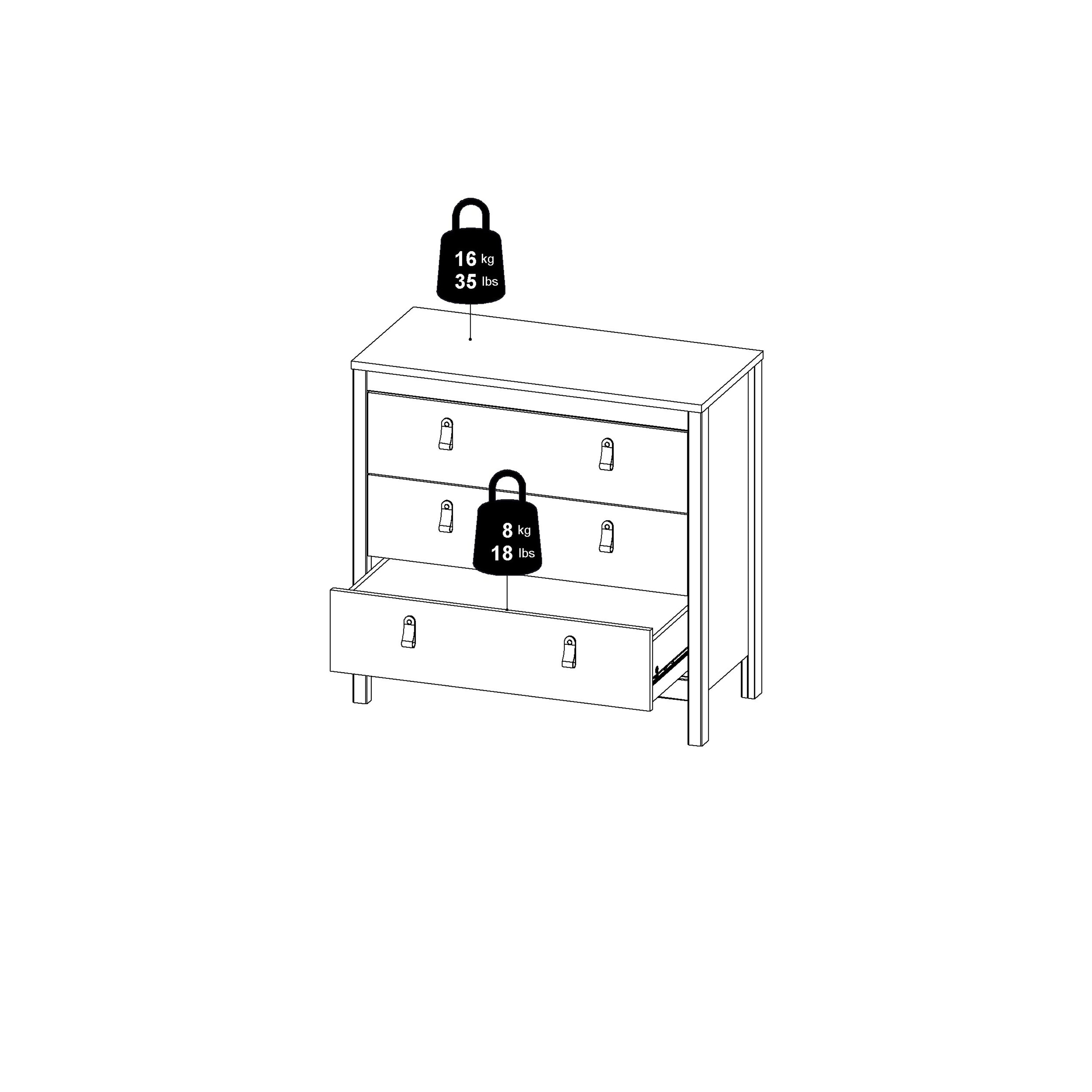 Madrid Chest 3 Drawers in Cashmere – FTG, view 12