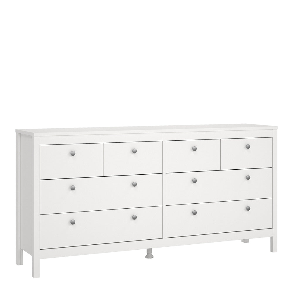 Madrid Double Dresser 4+4 Drawers in White – FTG