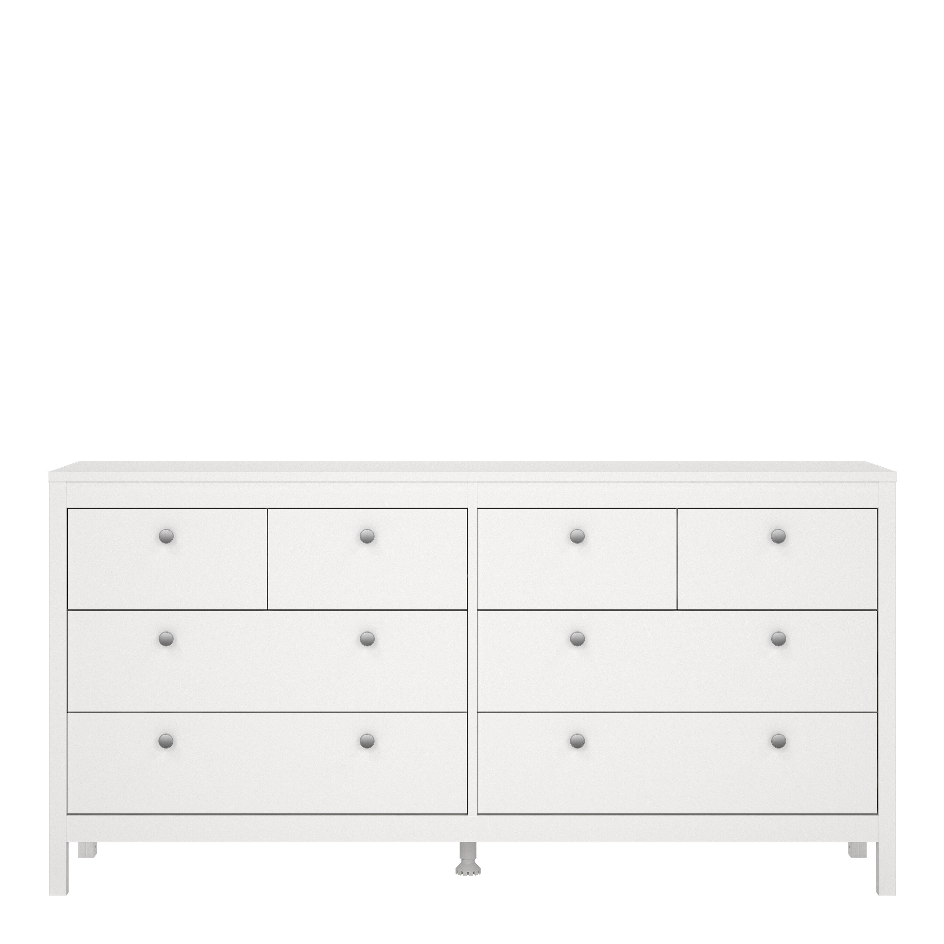 Madrid Double Dresser 4+4 Drawers in White – FTG, view 2