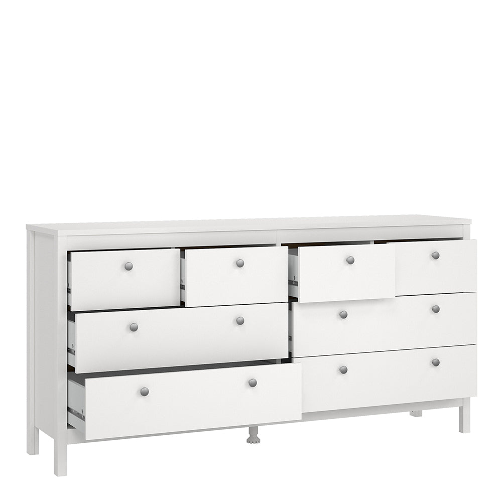 Madrid Double Dresser 4+4 Drawers in White – FTG, view 5