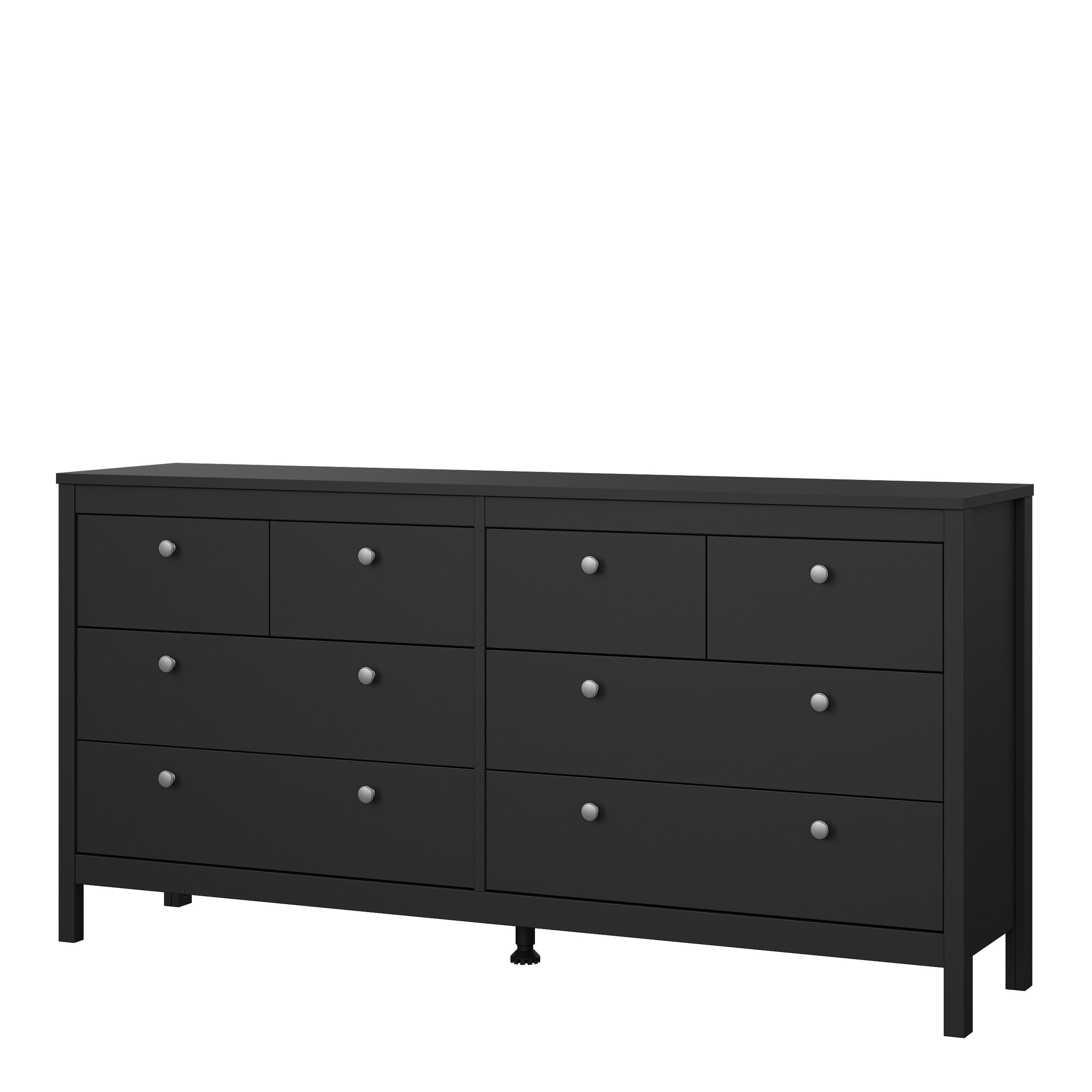 Madrid Double Dresser 4+4 Drawers in Matt Black – FTG, view 3