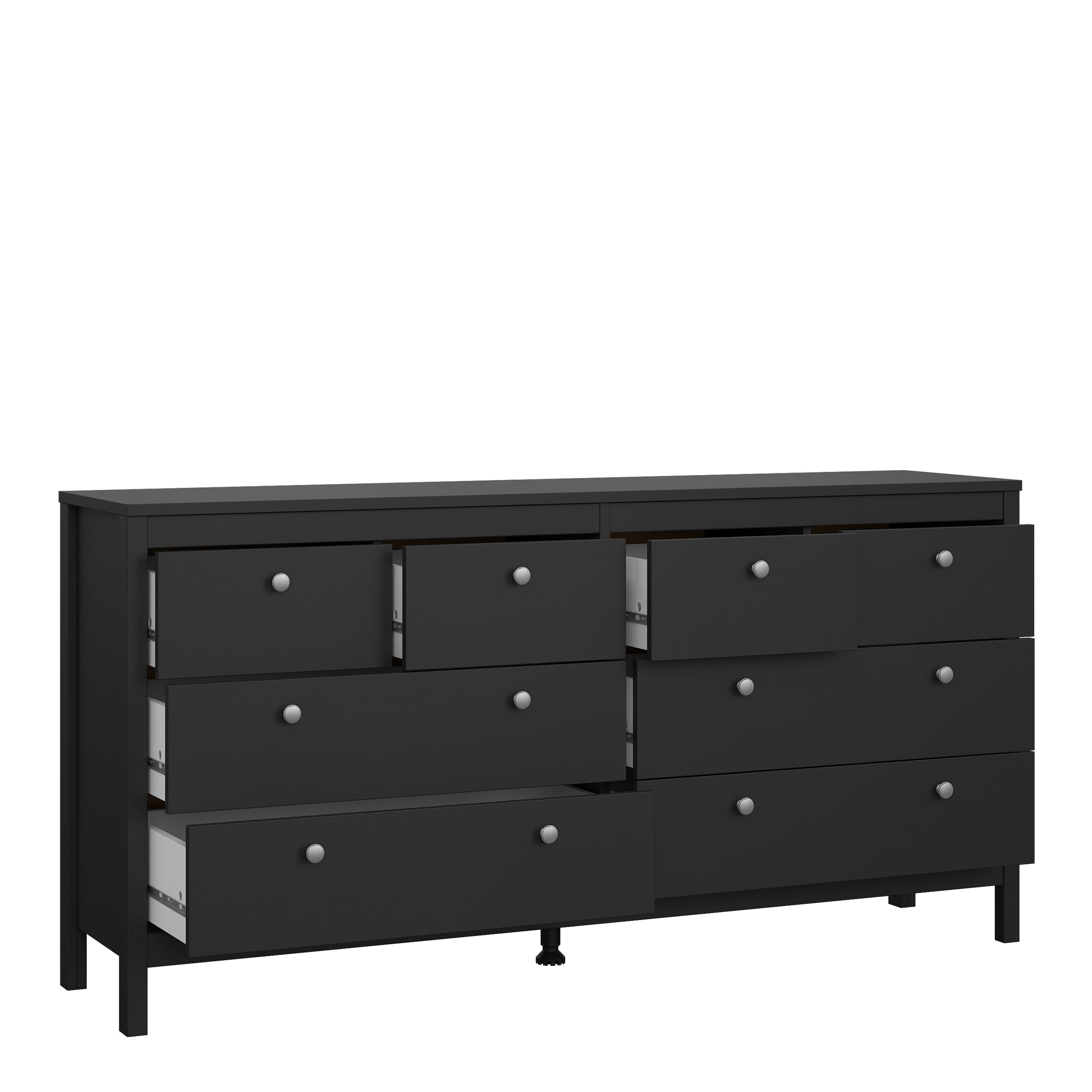 Madrid Double Dresser 4+4 Drawers in Matt Black – FTG, view 5