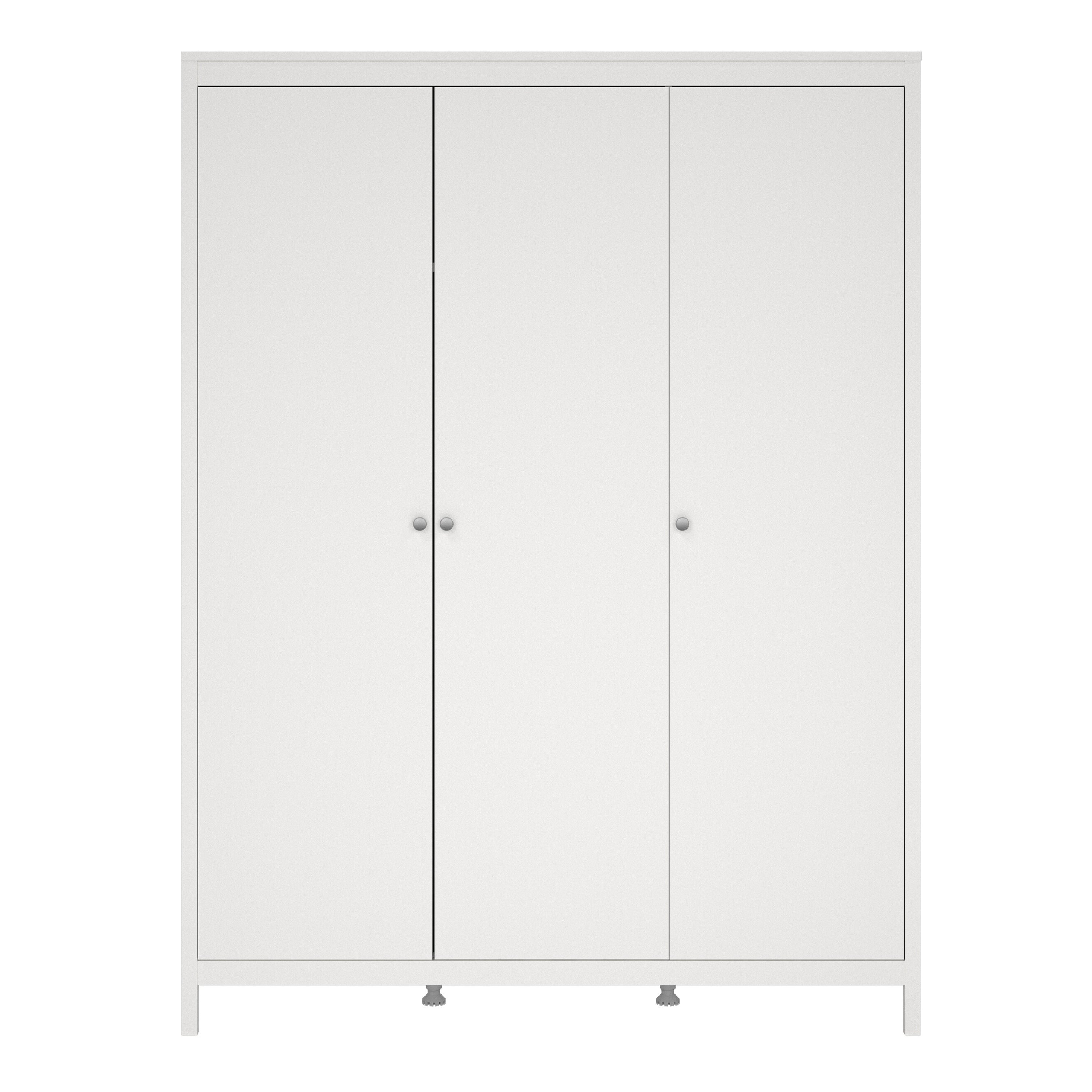 Madrid Wardrobe with 3 Doors in White – FTG, view 2