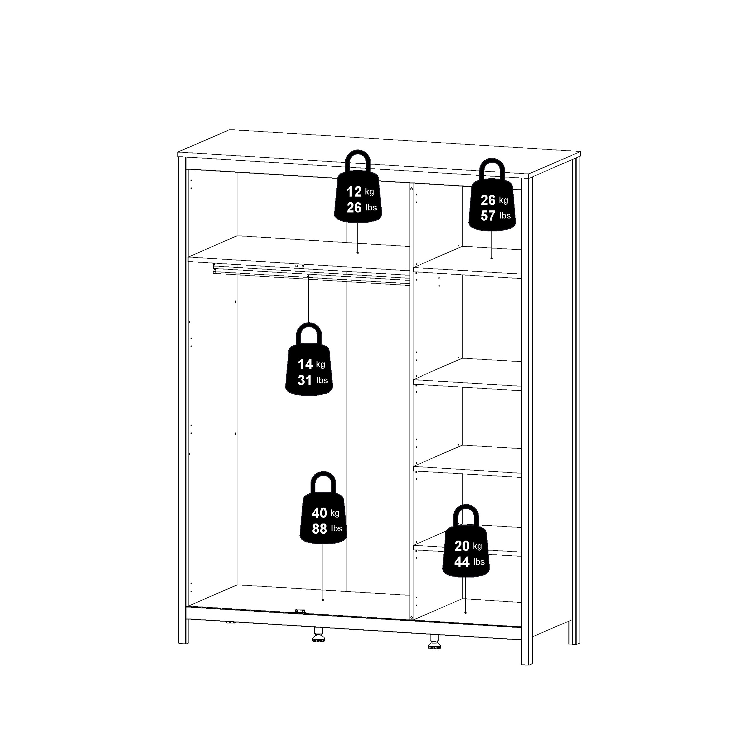 Madrid Wardrobe with 3 Doors in Jackson Hickory Oak – FTG, view 13