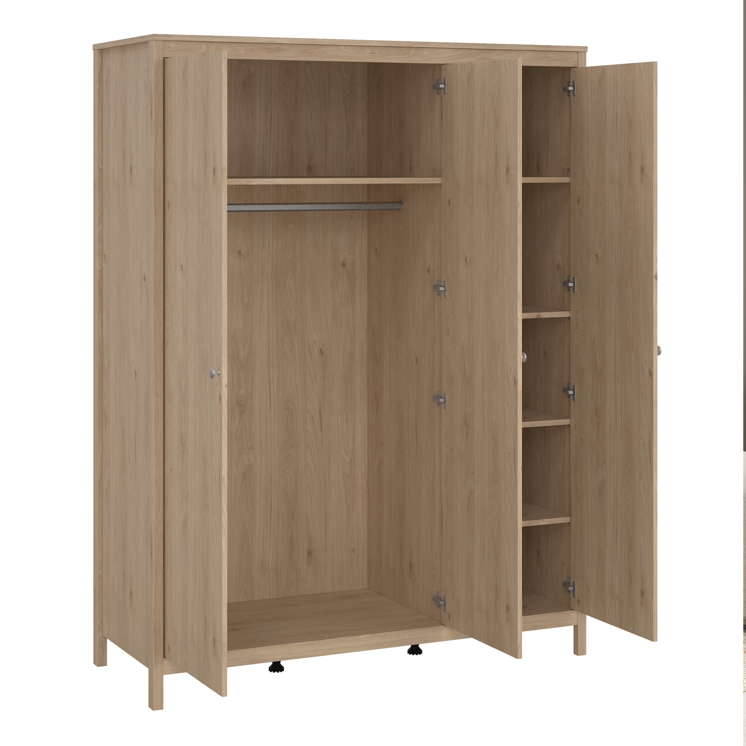 Madrid Wardrobe with 3 Doors in Jackson Hickory Oak – FTG, view 5