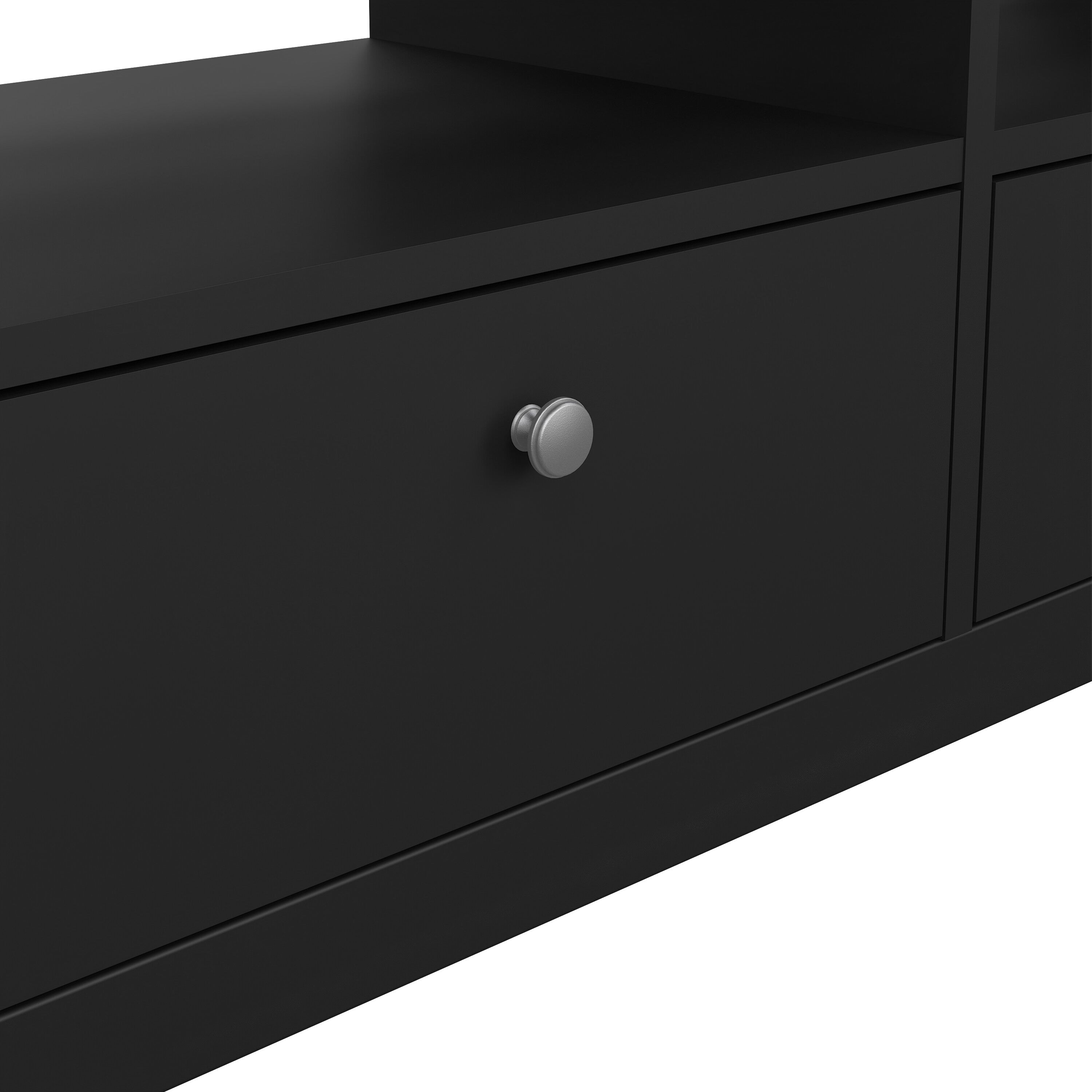 Madrid TV Unit 3 Drawers in Matt Black – FTG, view 8