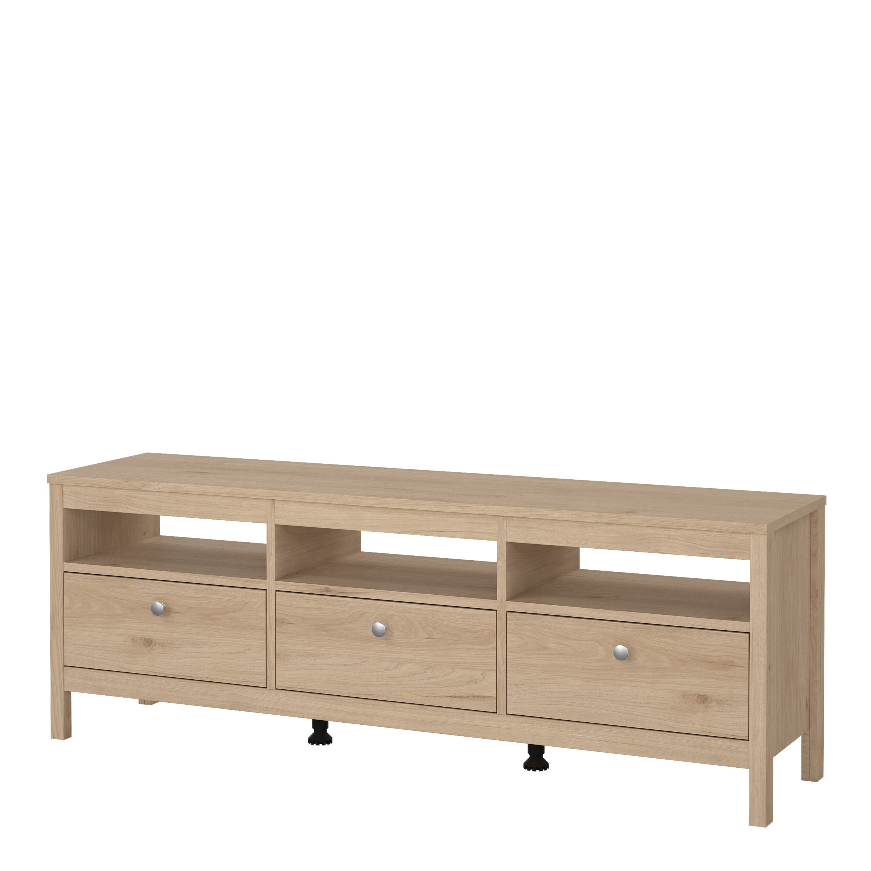 Madrid TV-Unit 3 Drawers in Jackson Hickory Oak – FTG, view 3