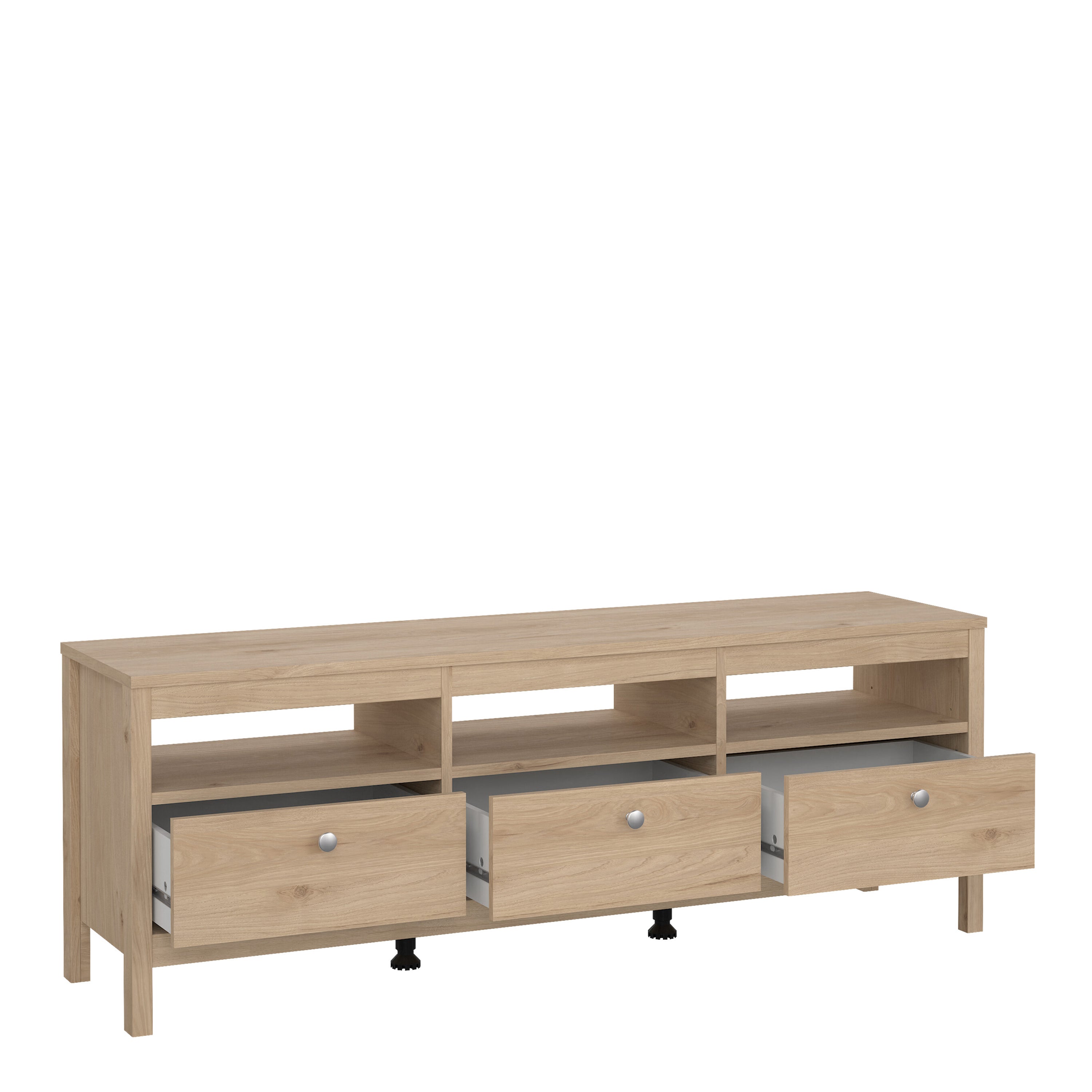 Madrid TV-Unit 3 Drawers in Jackson Hickory Oak – FTG, view 5