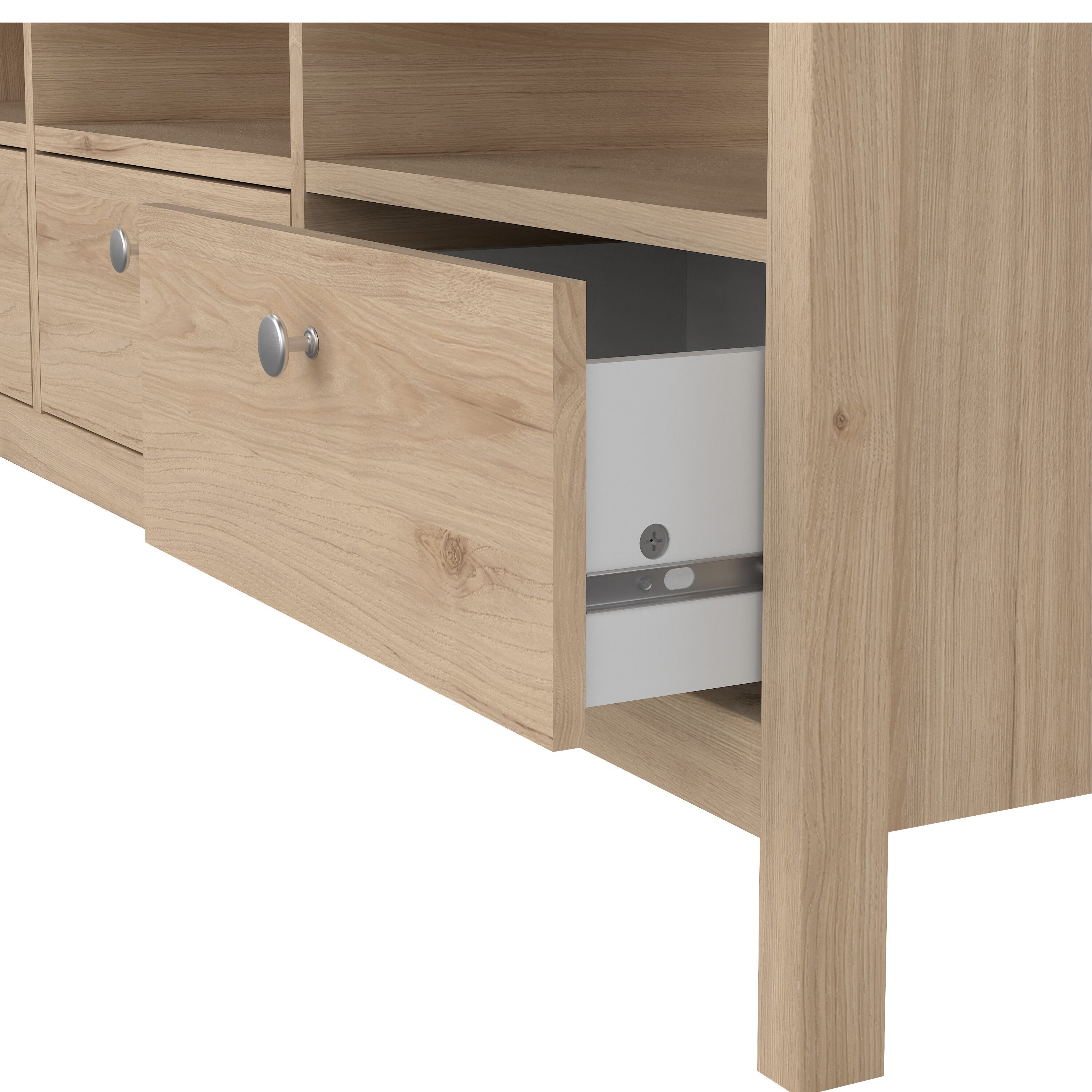 Madrid TV-Unit 3 Drawers in Jackson Hickory Oak – FTG, view 9