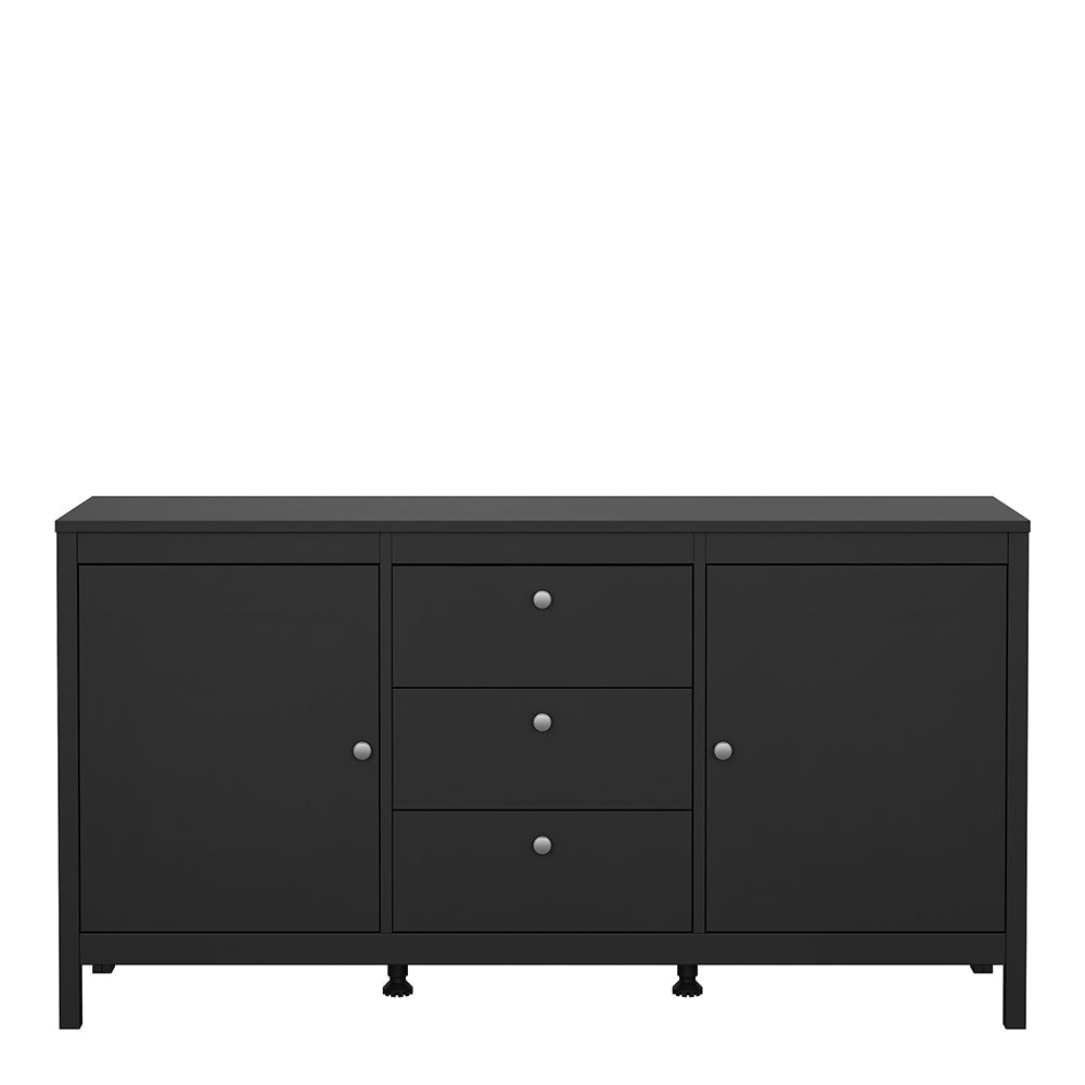 Madrid Sideboard 2 Doors 3 Drawers in Matt Black – FTG, view 2