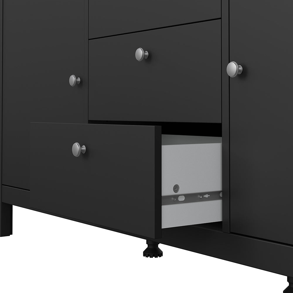 Madrid Sideboard 2 Doors 3 Drawers in Matt Black – FTG, view 9