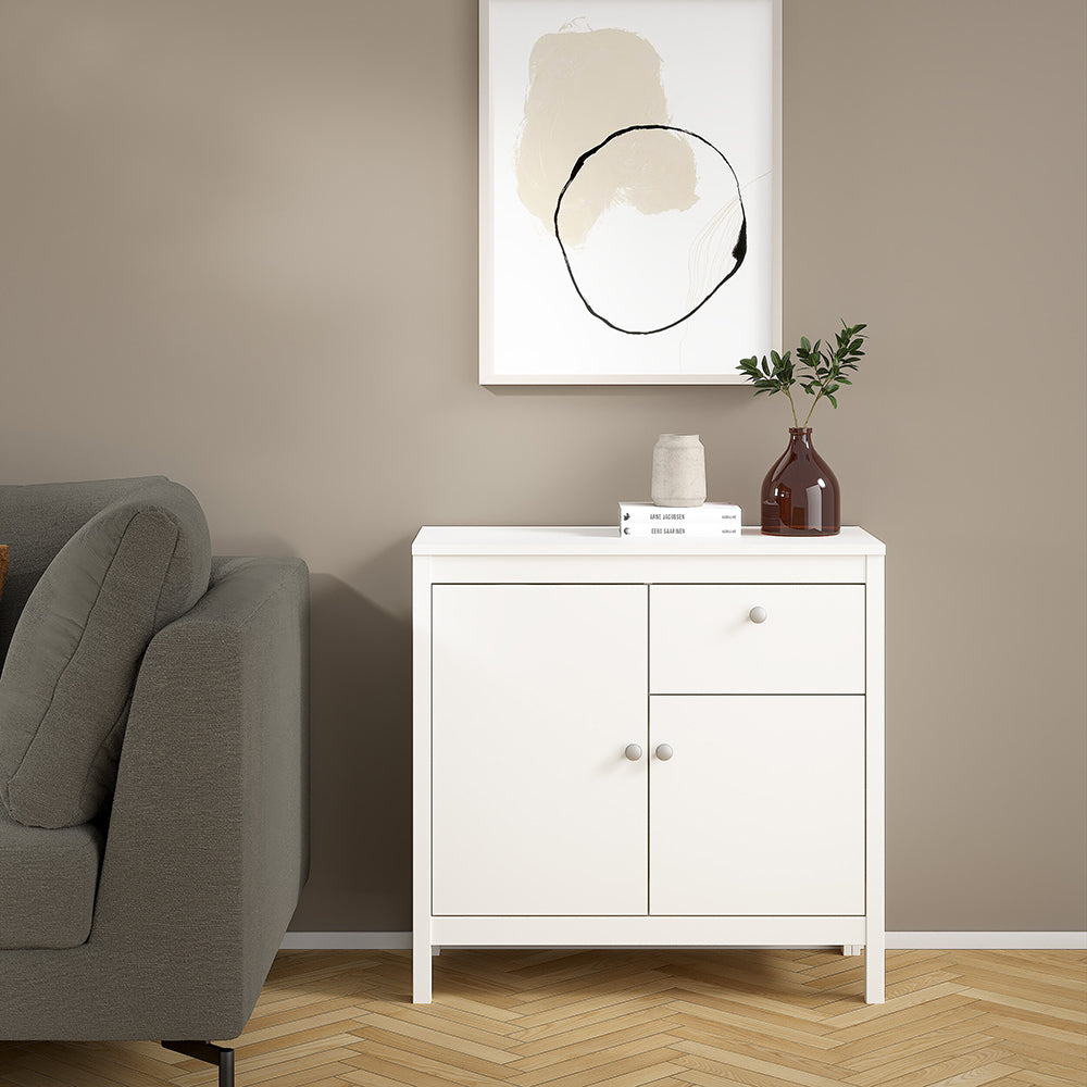 Madrid Sideboard 2 Doors 1 Drawer in White – FTG, view 7