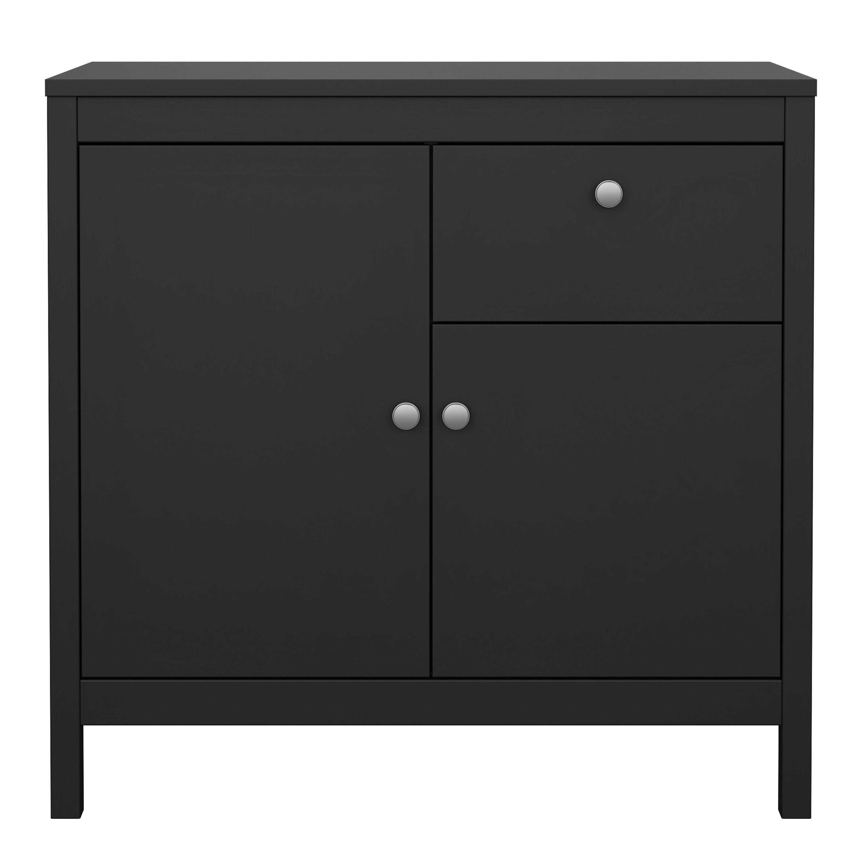Madrid Sideboard 2 Doors 1 Drawer in Matt Black – FTG, view 2