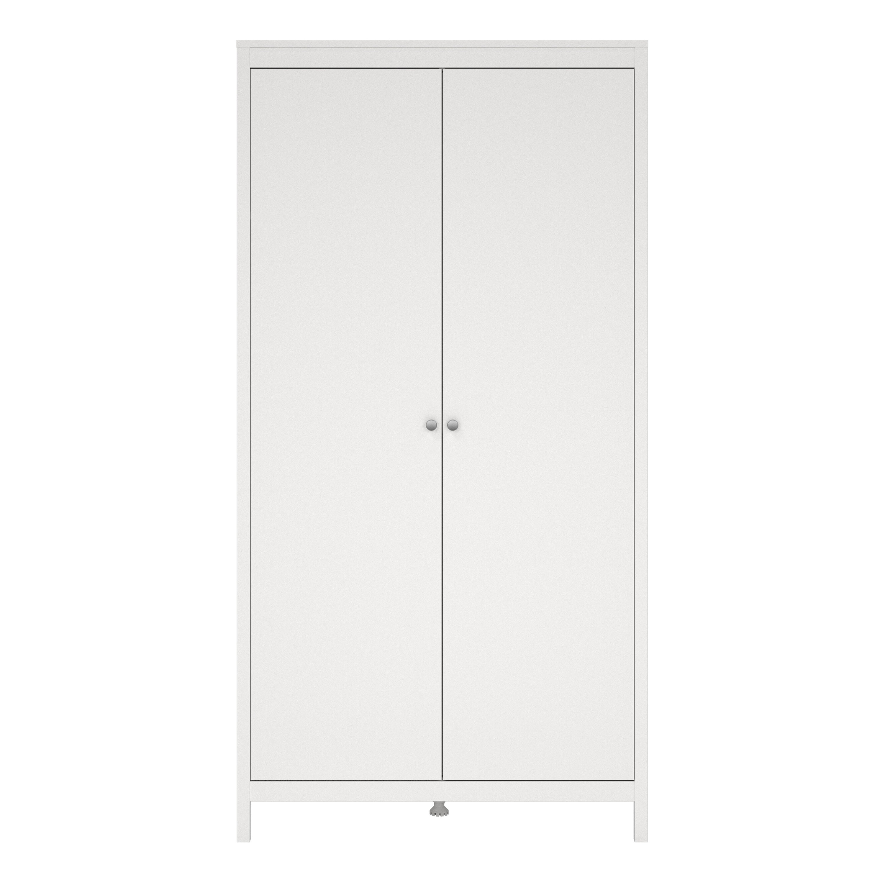 Madrid Wardrobe with 2 Doors in White – FTG, view 2