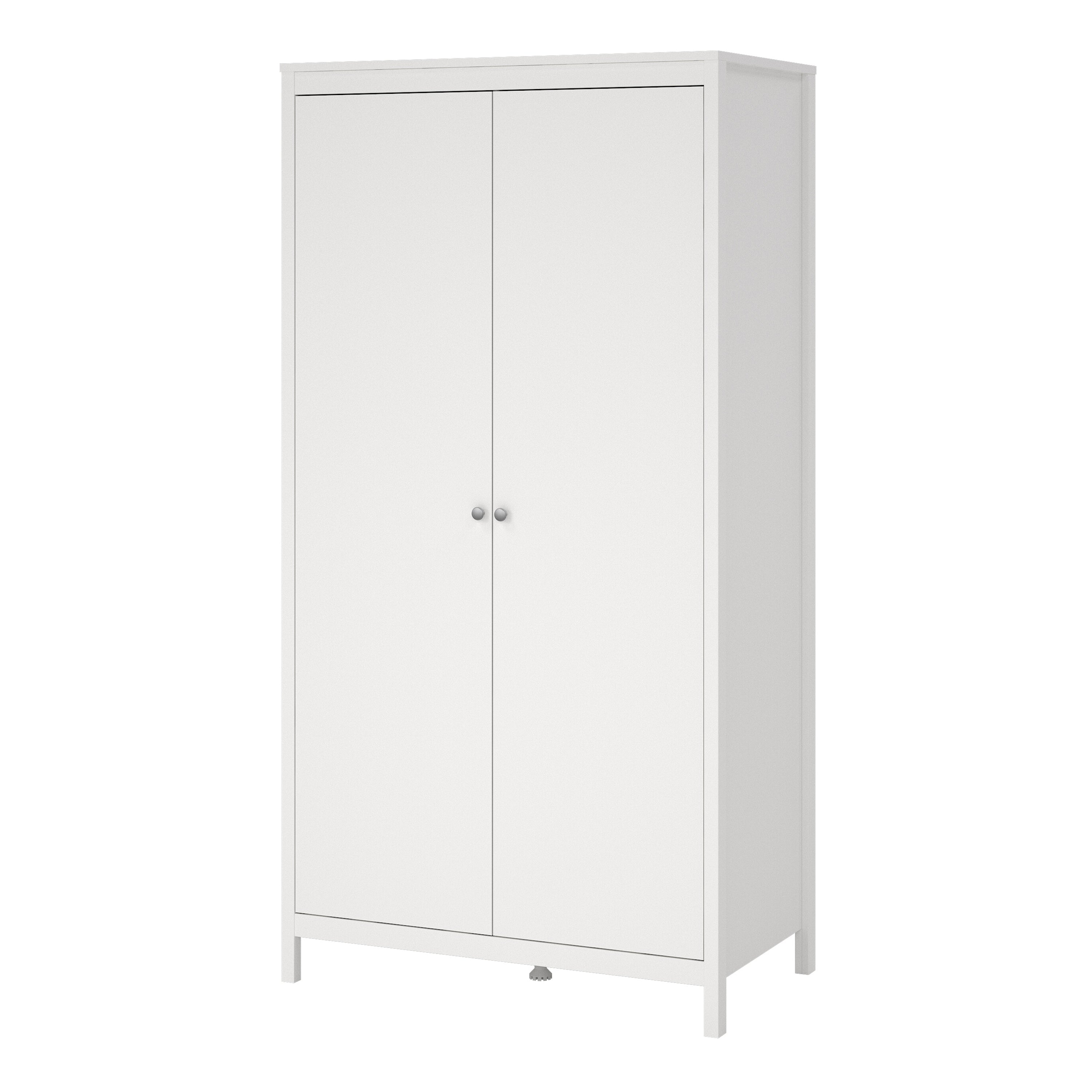 Madrid Wardrobe with 2 Doors in White – FTG, view 3