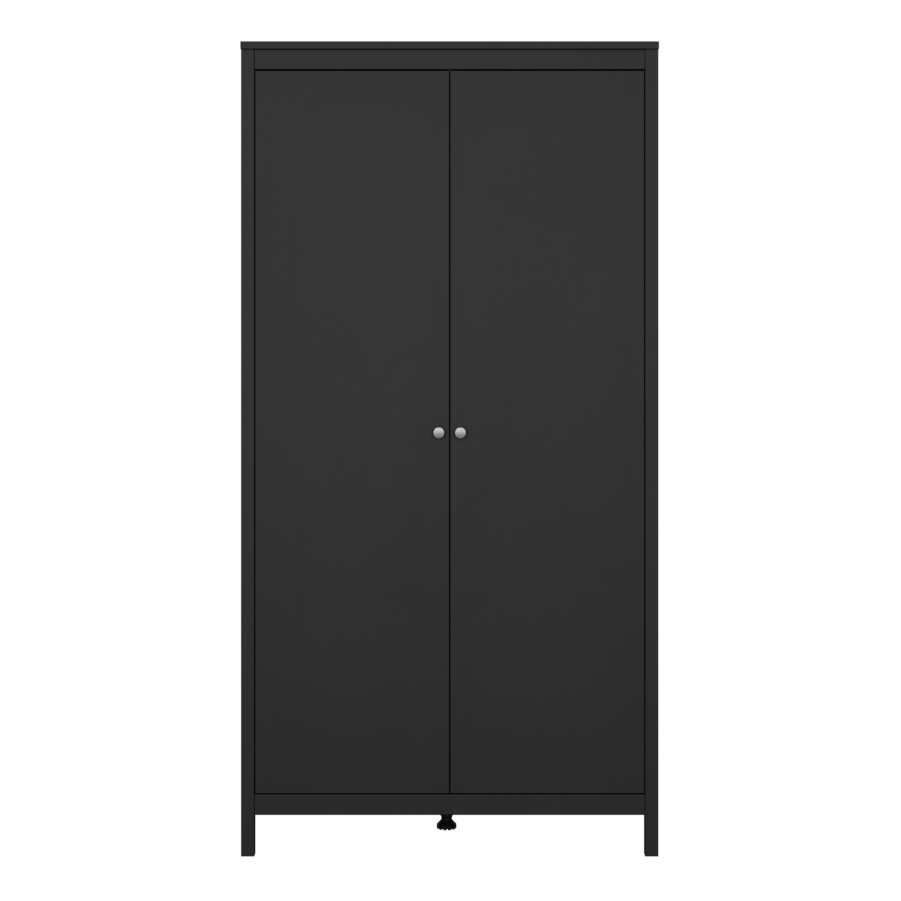 Madrid Wardrobe with 2 Doors in Matt Black – FTG, view 2