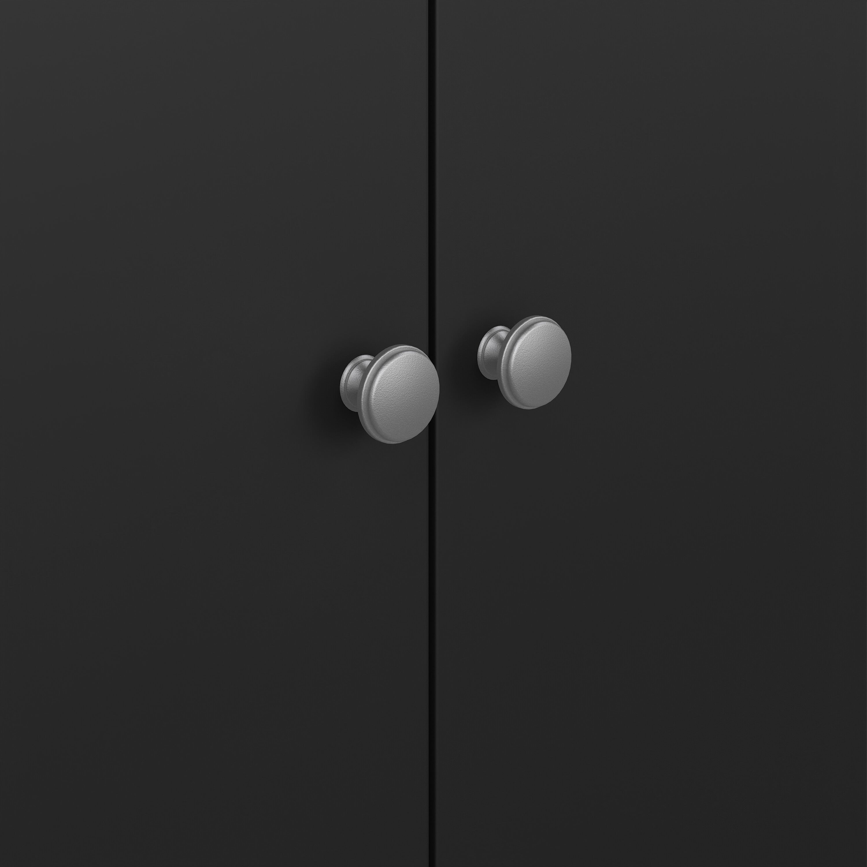 Madrid Wardrobe with 2 Doors in Matt Black – FTG, view 7