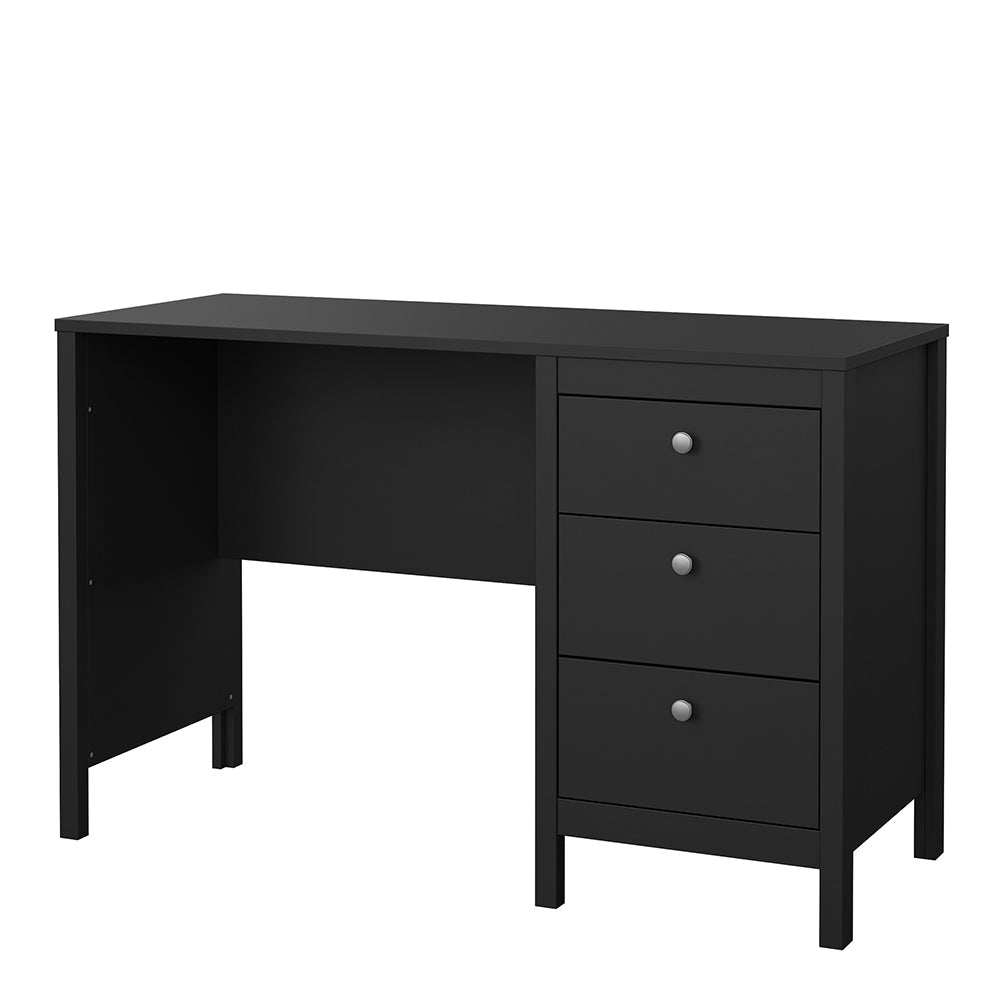 Madrid Desk 3 Drawers Matt Black – FTG, view 3