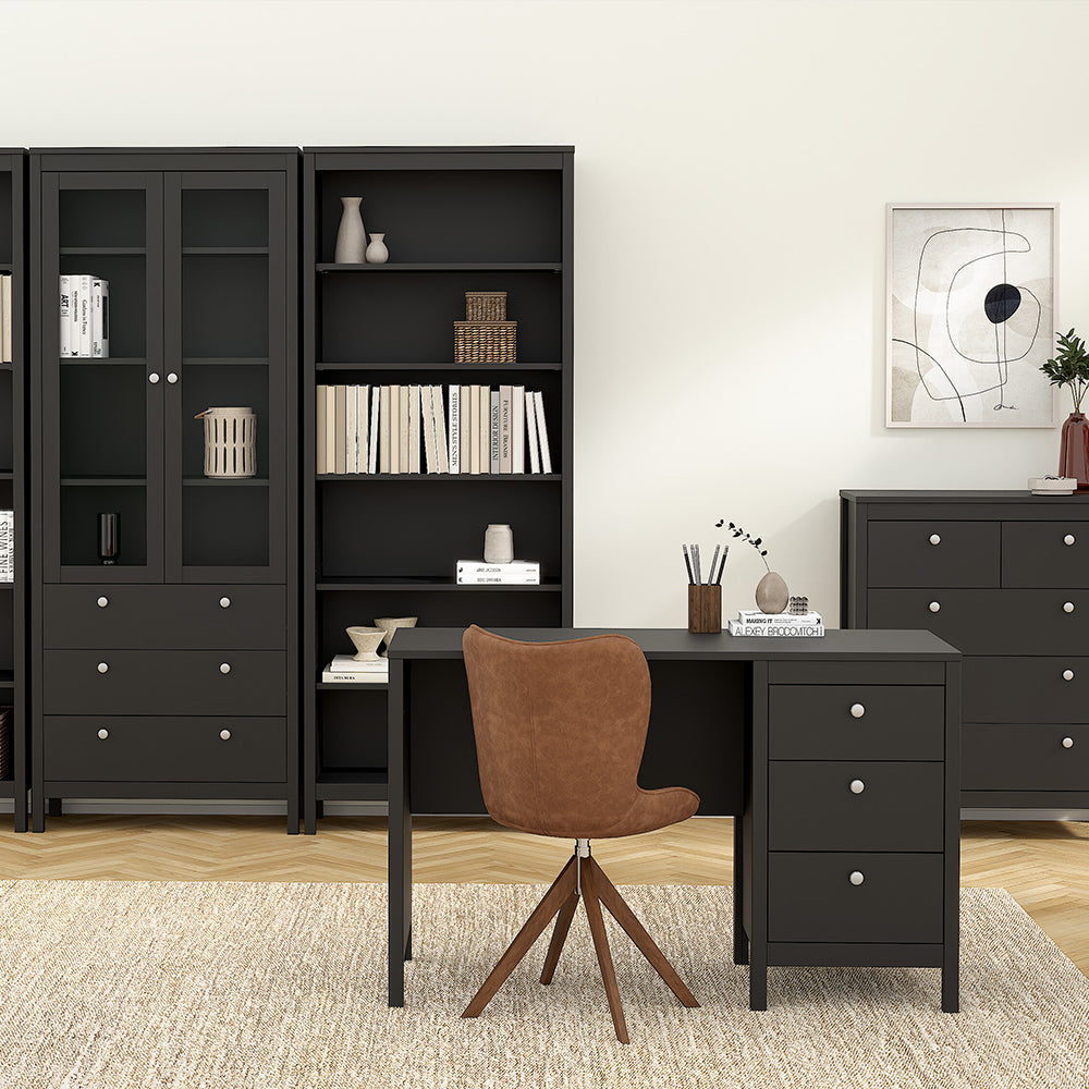 Madrid Desk 3 Drawers Matt Black – FTG, view 6