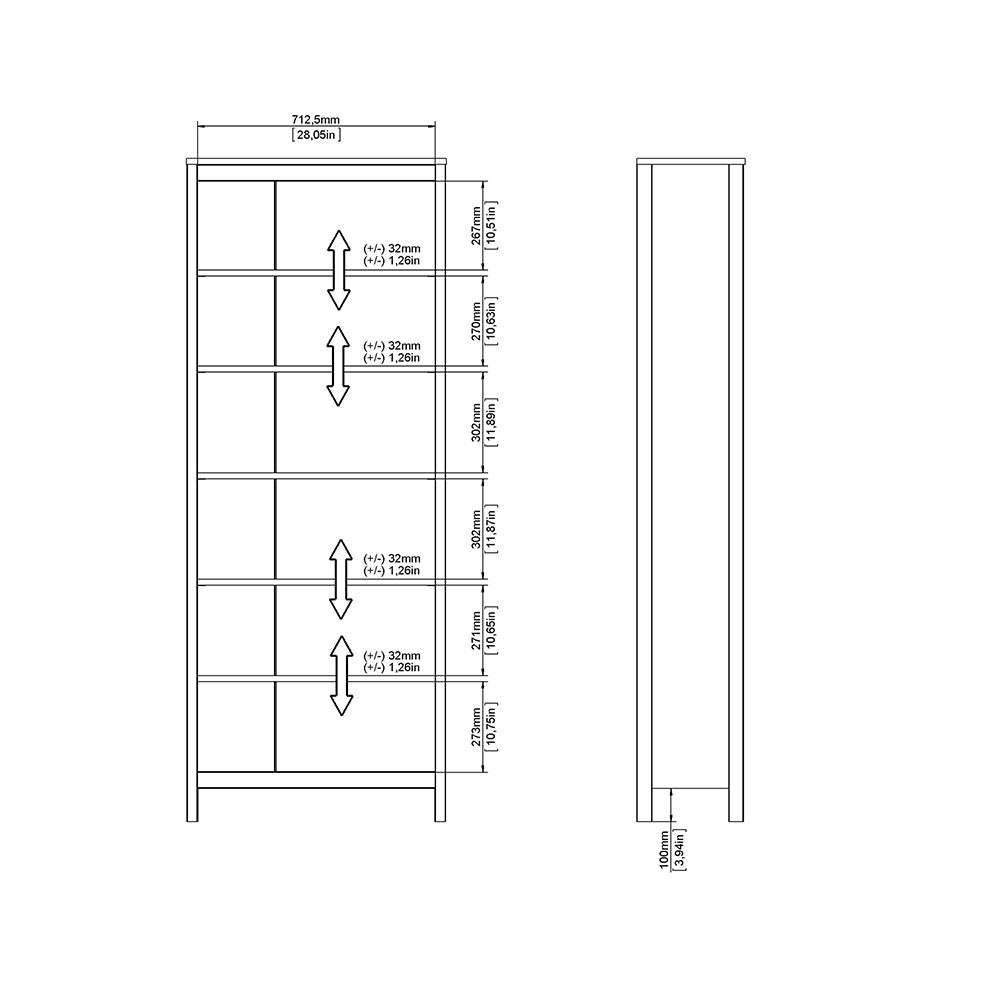 Madrid Bookcase in White – FTG, view 10