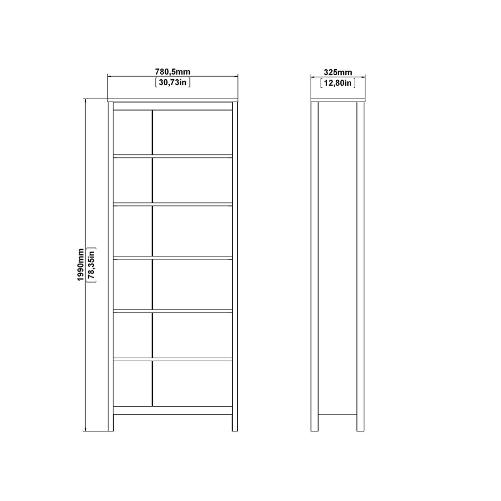 Madrid Bookcase in White – FTG, view 9