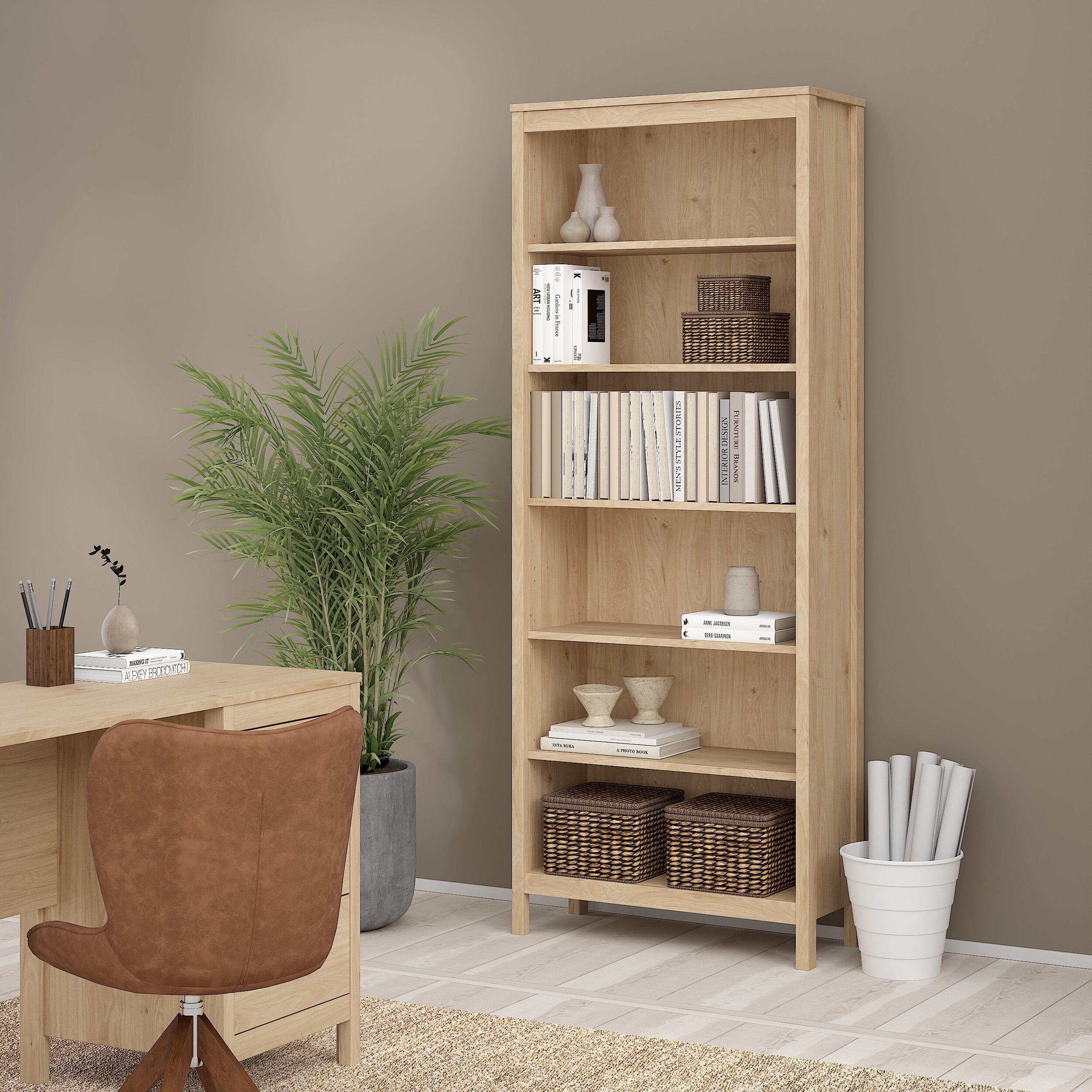 Madrid Bookcase in Jackson Hickory Oak – FTG, view 6