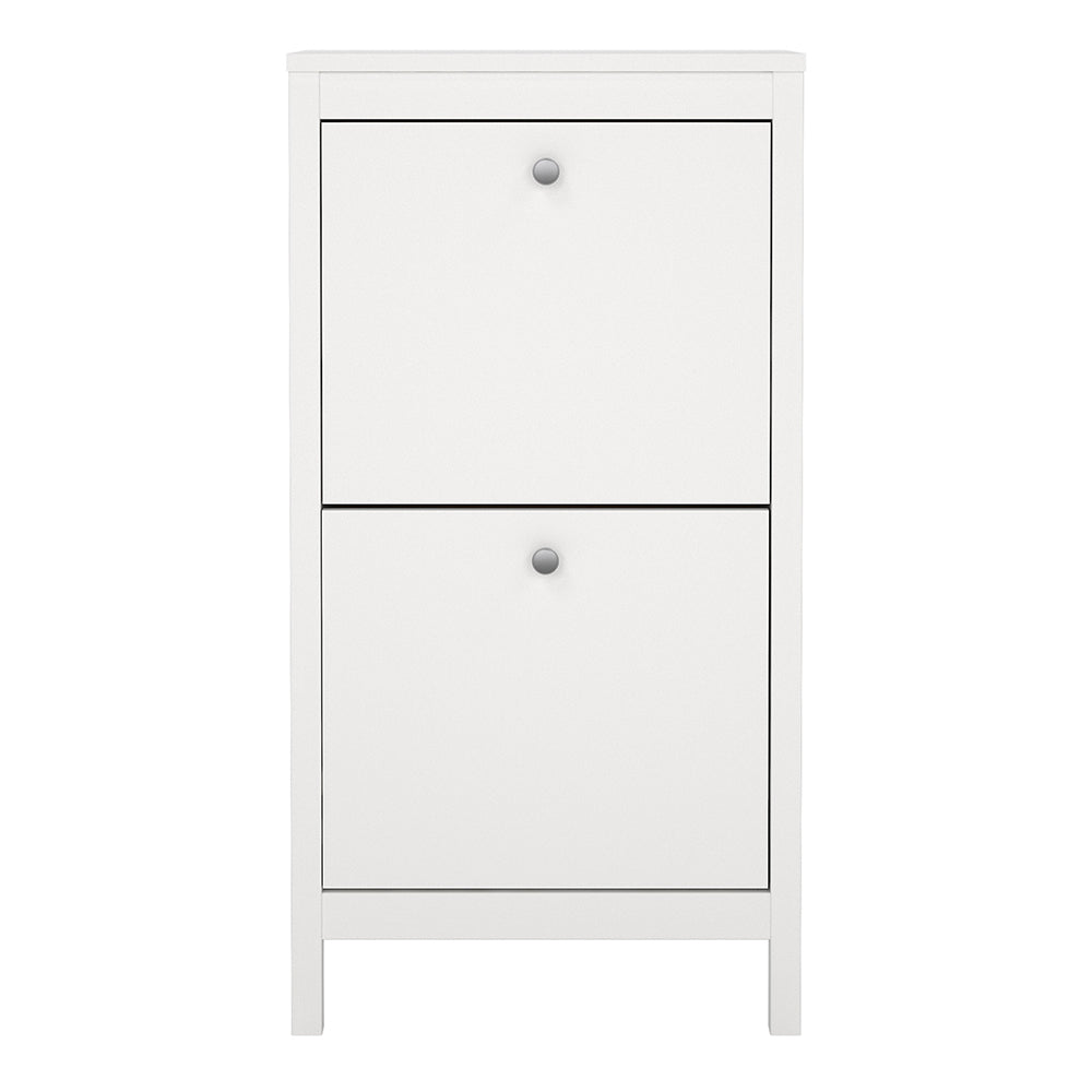 Madrid Shoe Cabinet 2 Flip Down Doors White – FTG, view 2