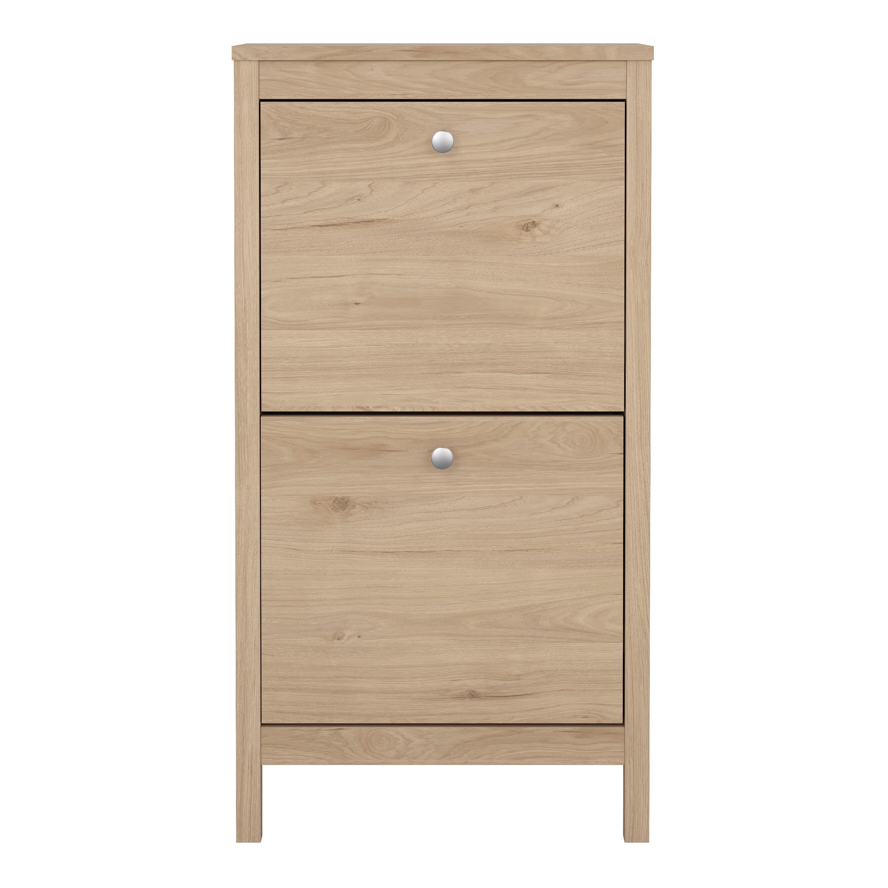 Madrid Shoe Cabinet 2 Flap Doors in Jackson Hickory Oak – FTG, view 2