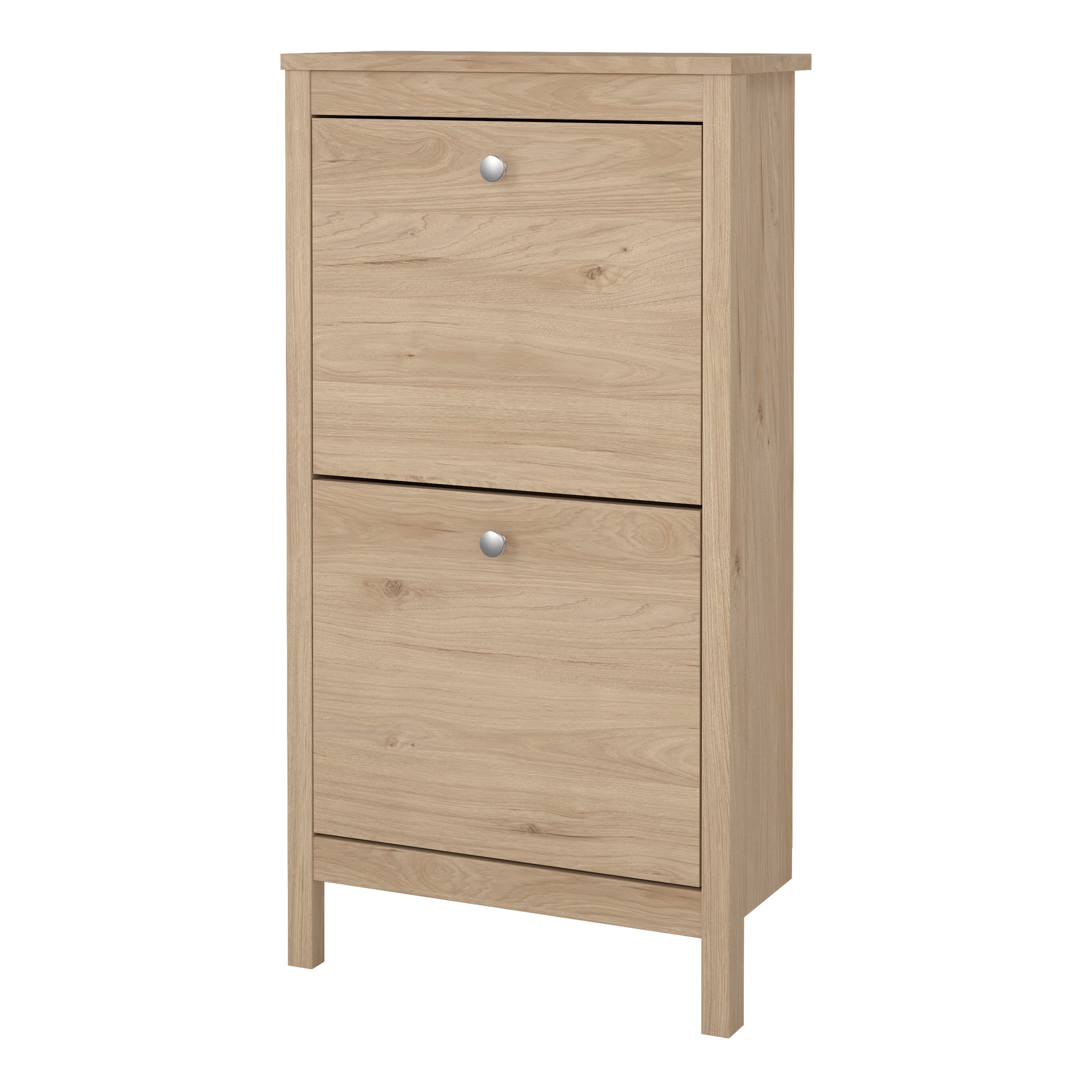Madrid Shoe Cabinet 2 Flap Doors in Jackson Hickory Oak – FTG, view 3