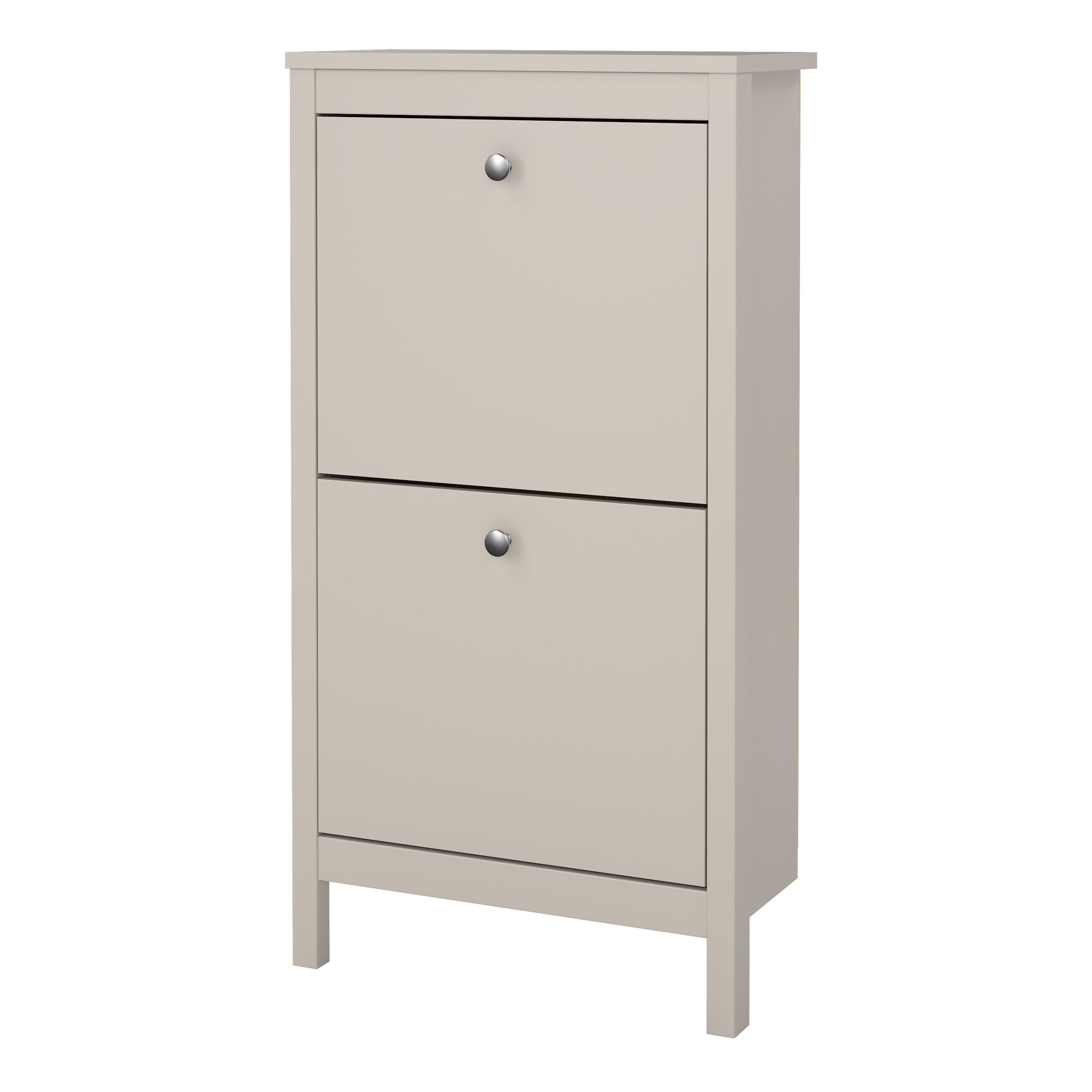 Madrid Shoe Cabinet 2 Flip Down Doors in Cashmere – FTG, view 3