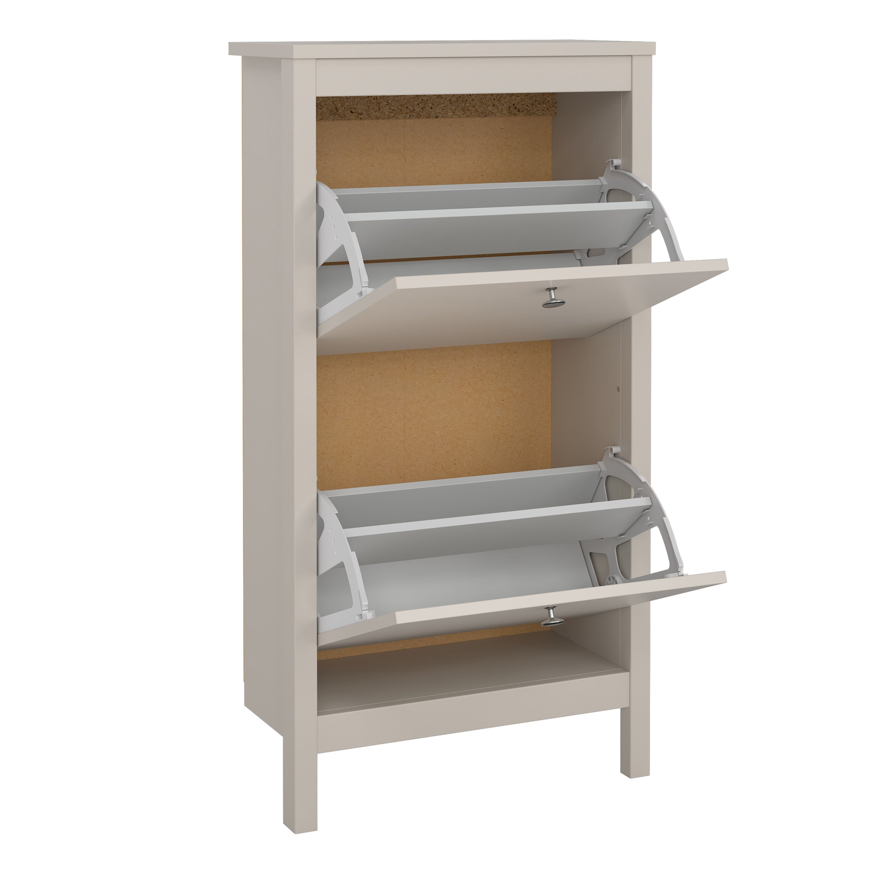 Madrid Shoe Cabinet 2 Flip Down Doors in Cashmere – FTG, view 5