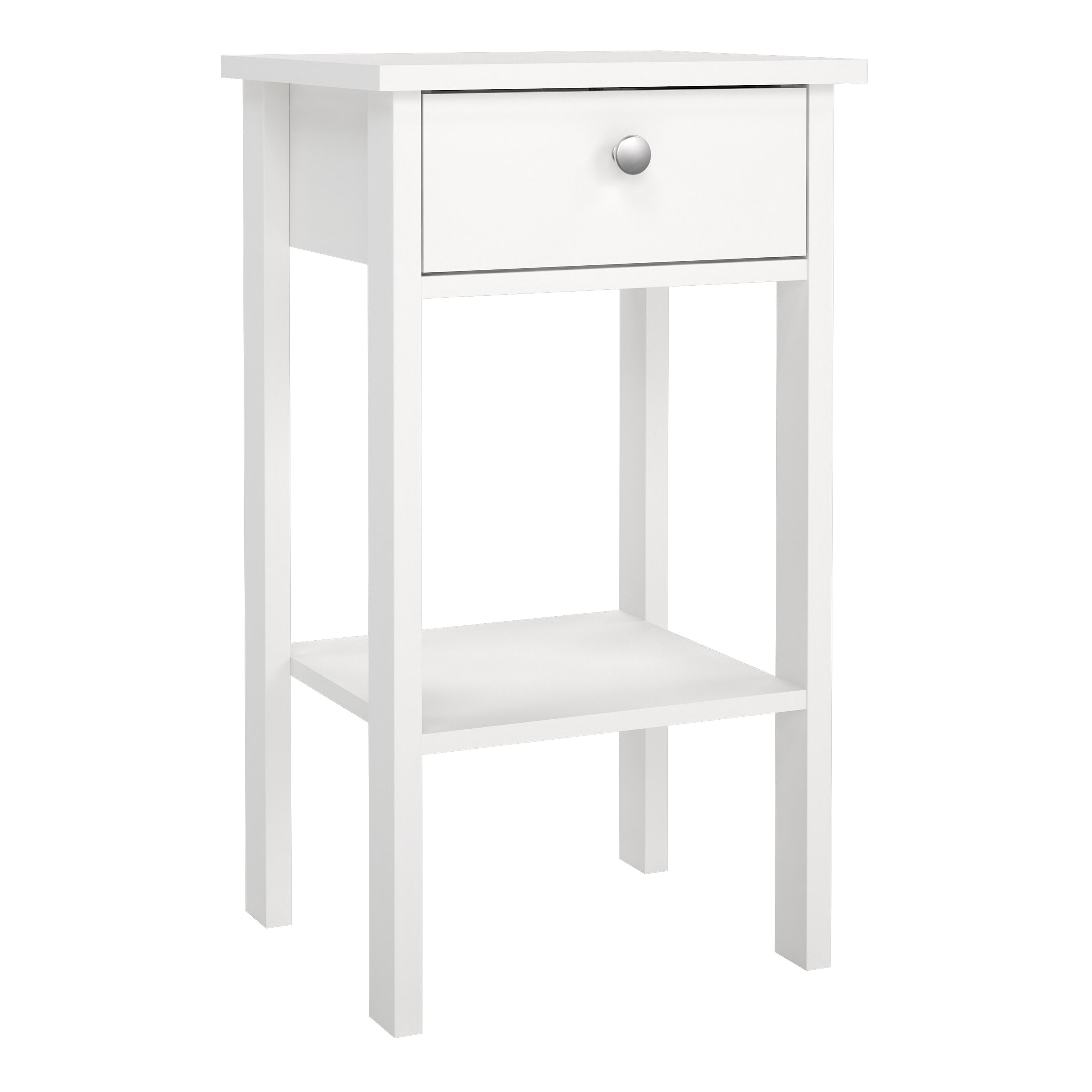 Madrid Bedside Table with 1 Drawer in White – FTG