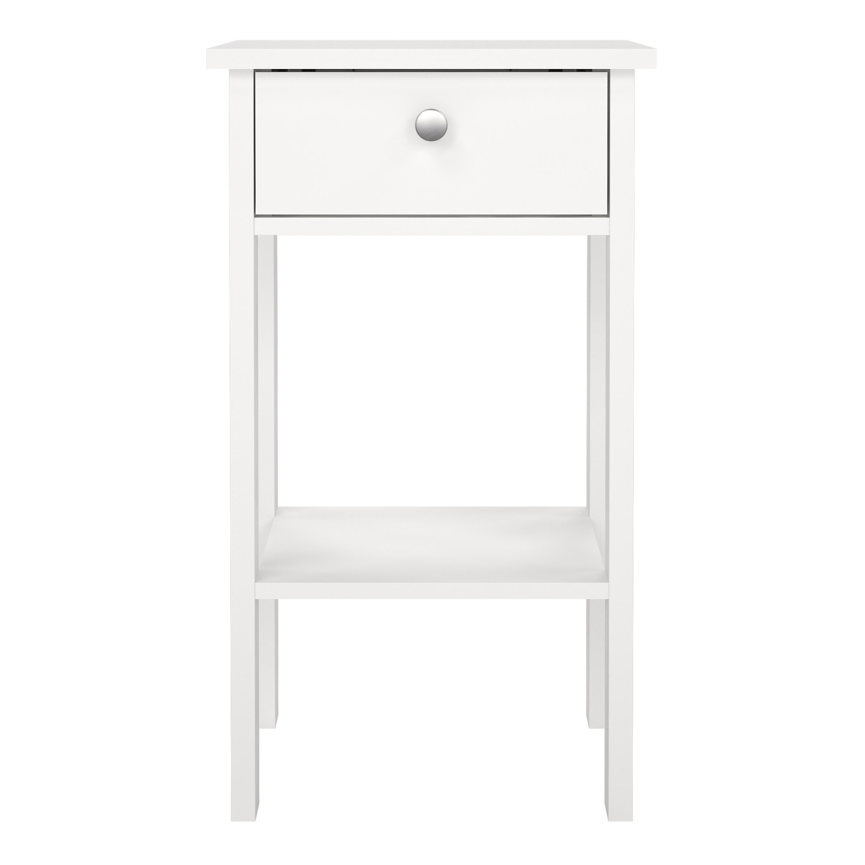 Madrid Bedside Table with 1 Drawer in White – FTG, view 2