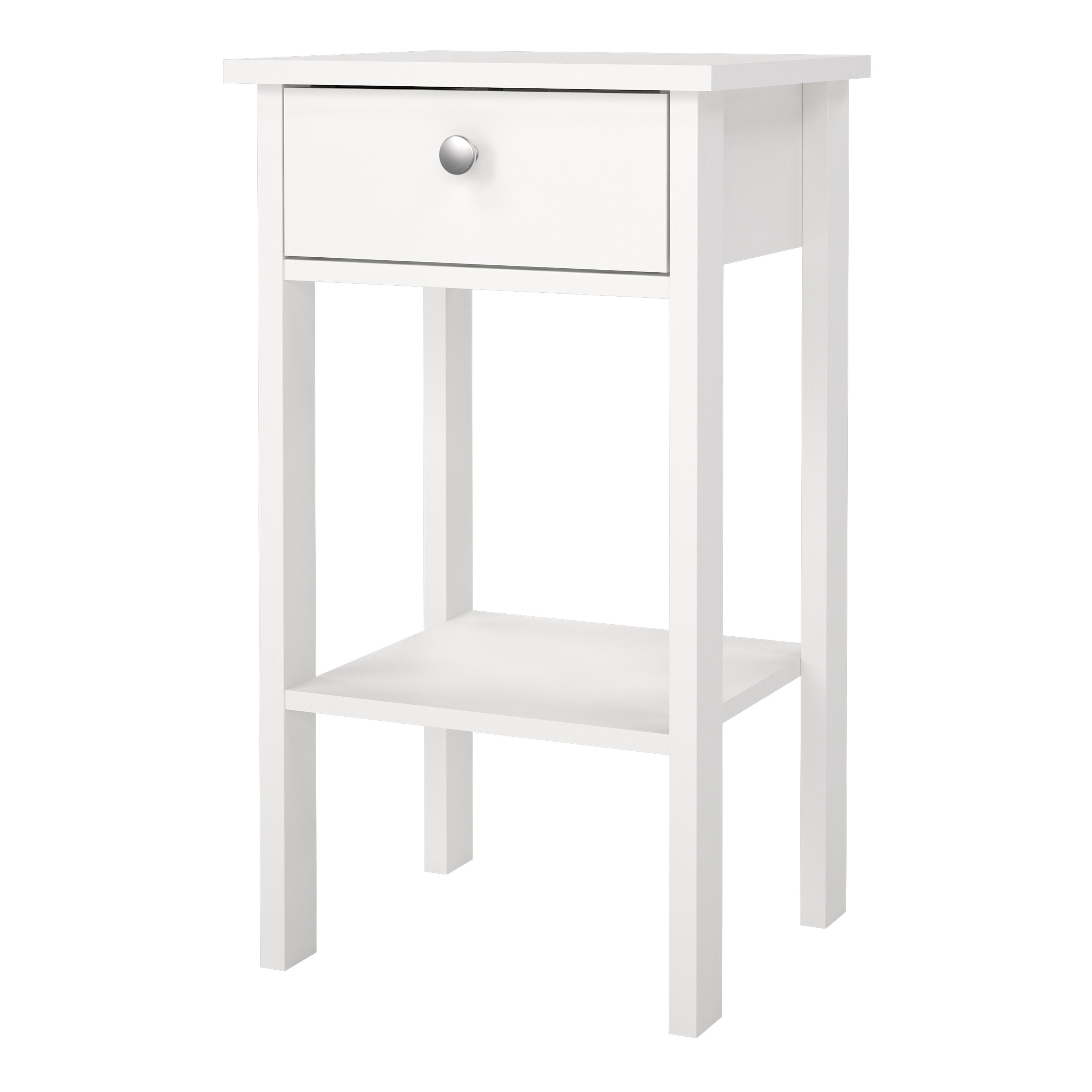 Madrid Bedside Table with 1 Drawer in White – FTG, view 3