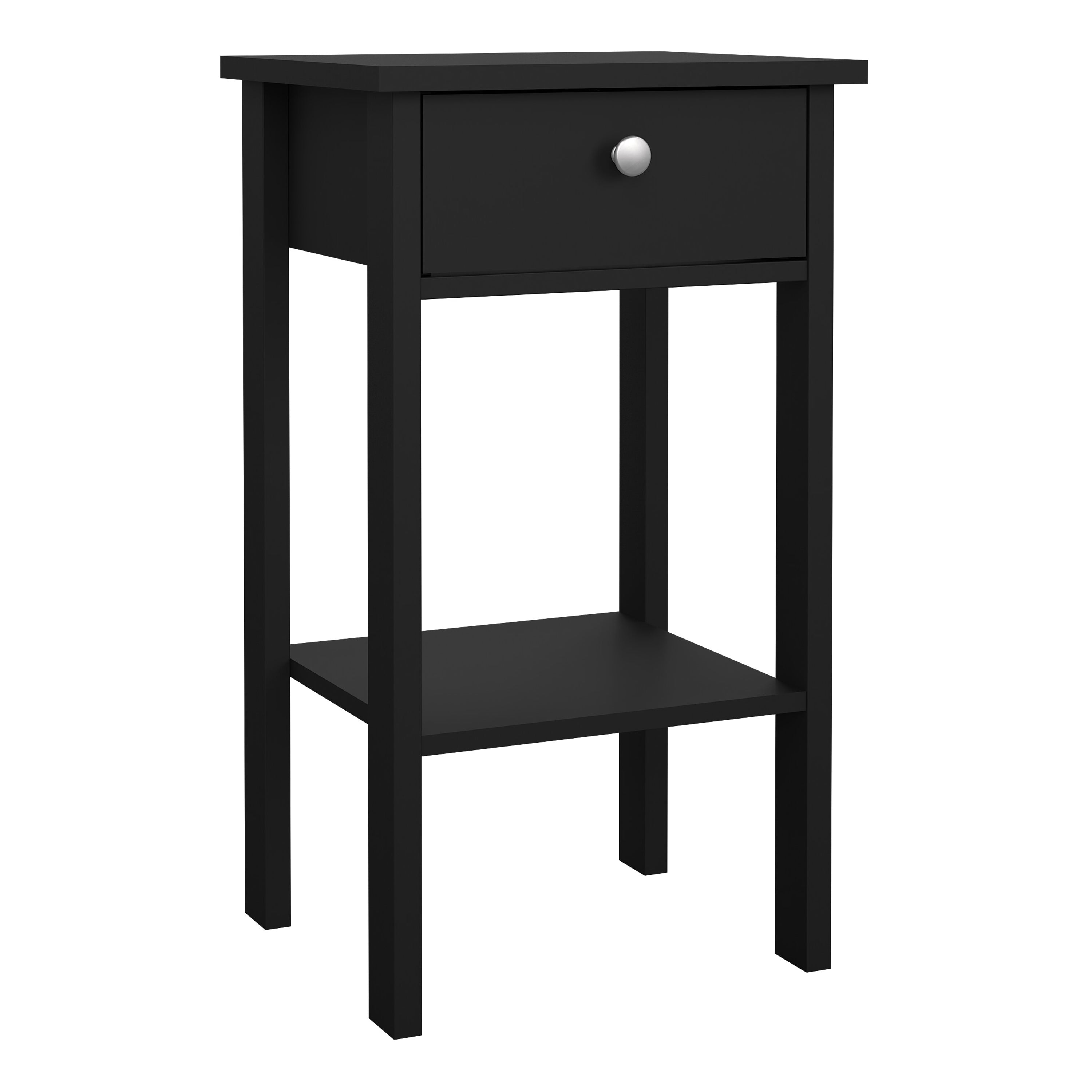 Madrid Bedside Table with 1 Drawer in Matt Black – FTG