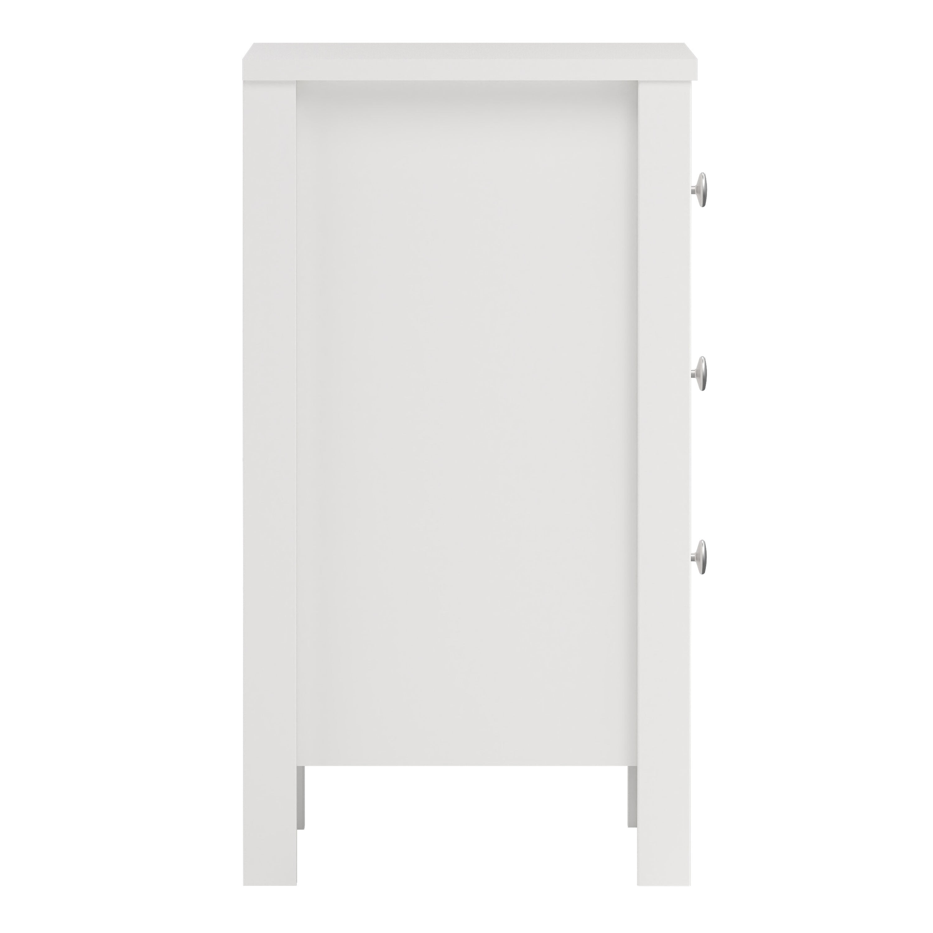 Madrid Bedside Table 3 Drawers in White – FTG, view 4