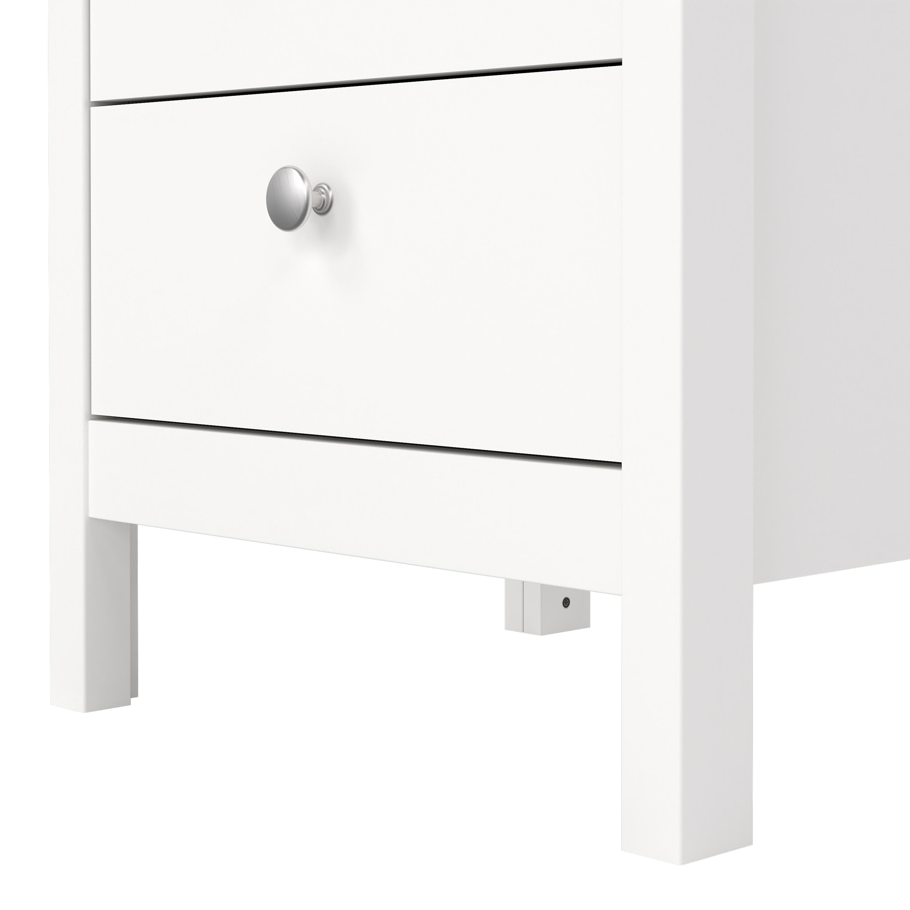 Madrid Bedside Table 3 Drawers in White – FTG, view 9