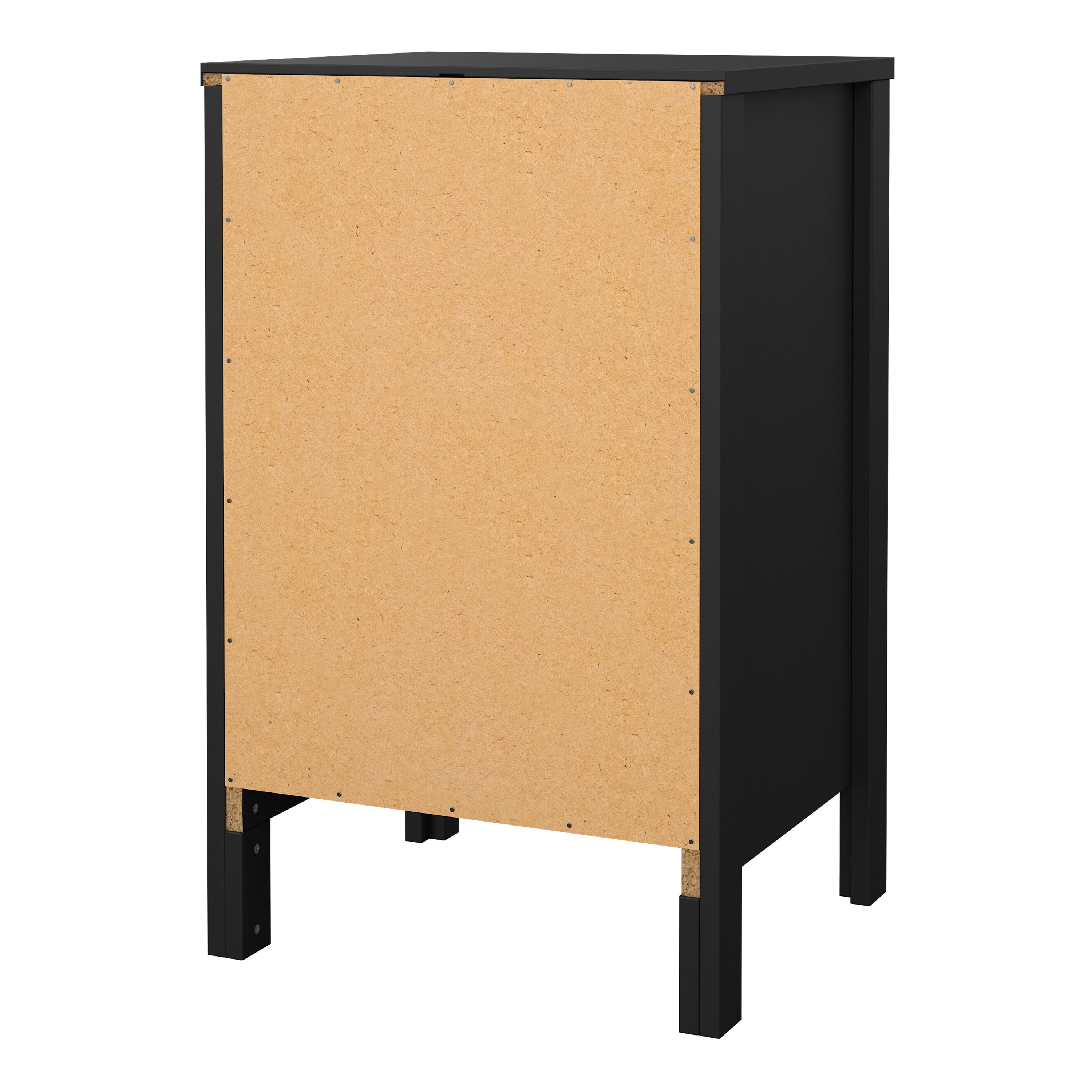 Madrid Bedside Table 3 Drawers in Matt Black – FTG, view 5