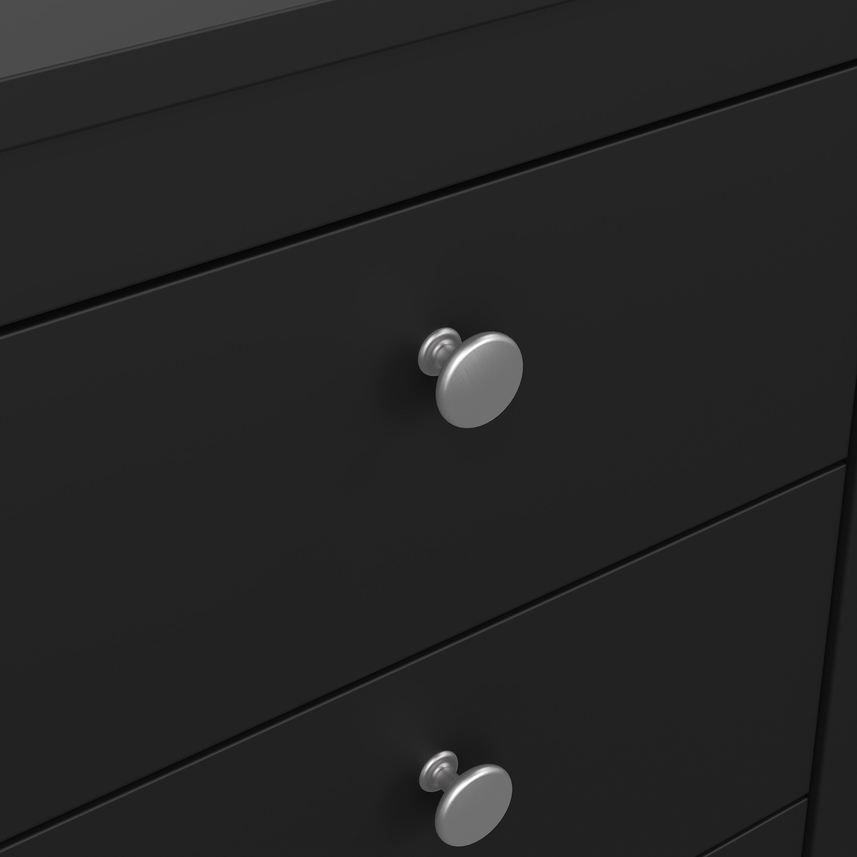 Madrid Bedside Table 3 Drawers in Matt Black – FTG, view 8