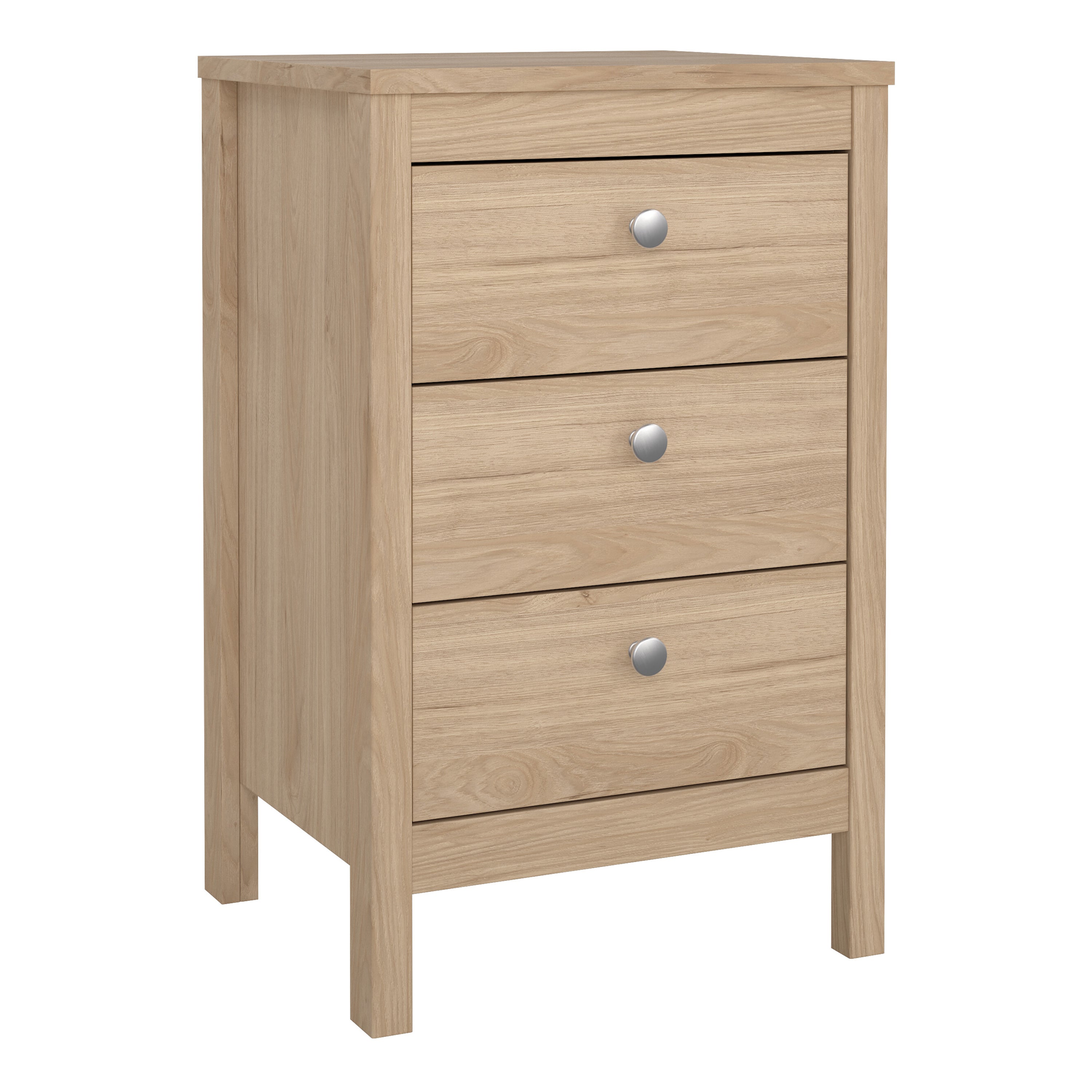 Madrid Bedside Table 3 Drawers in Jackson Hickory Oak – FTG