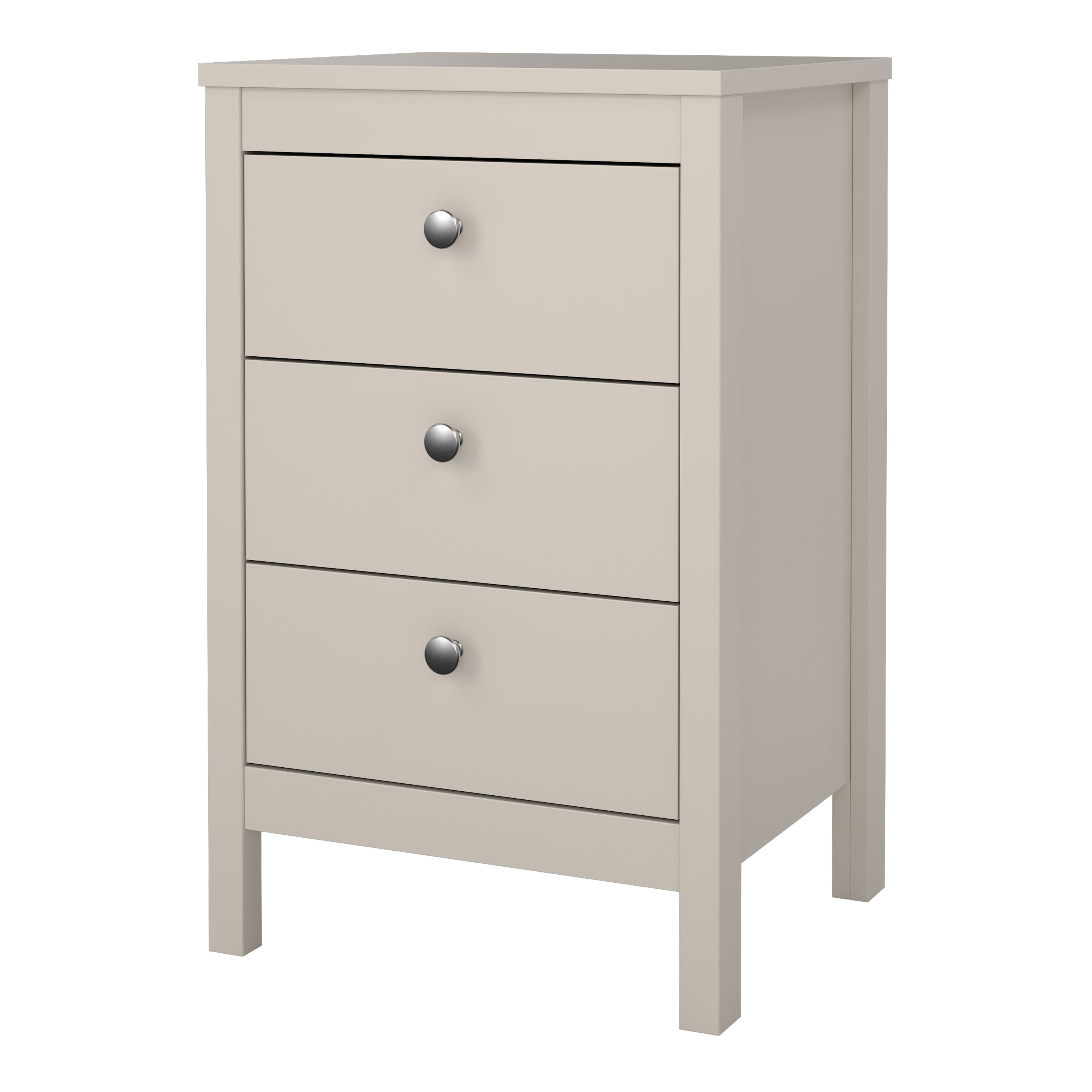Madrid Bedside Table 3 Drawers in Cashmere – FTG, view 3