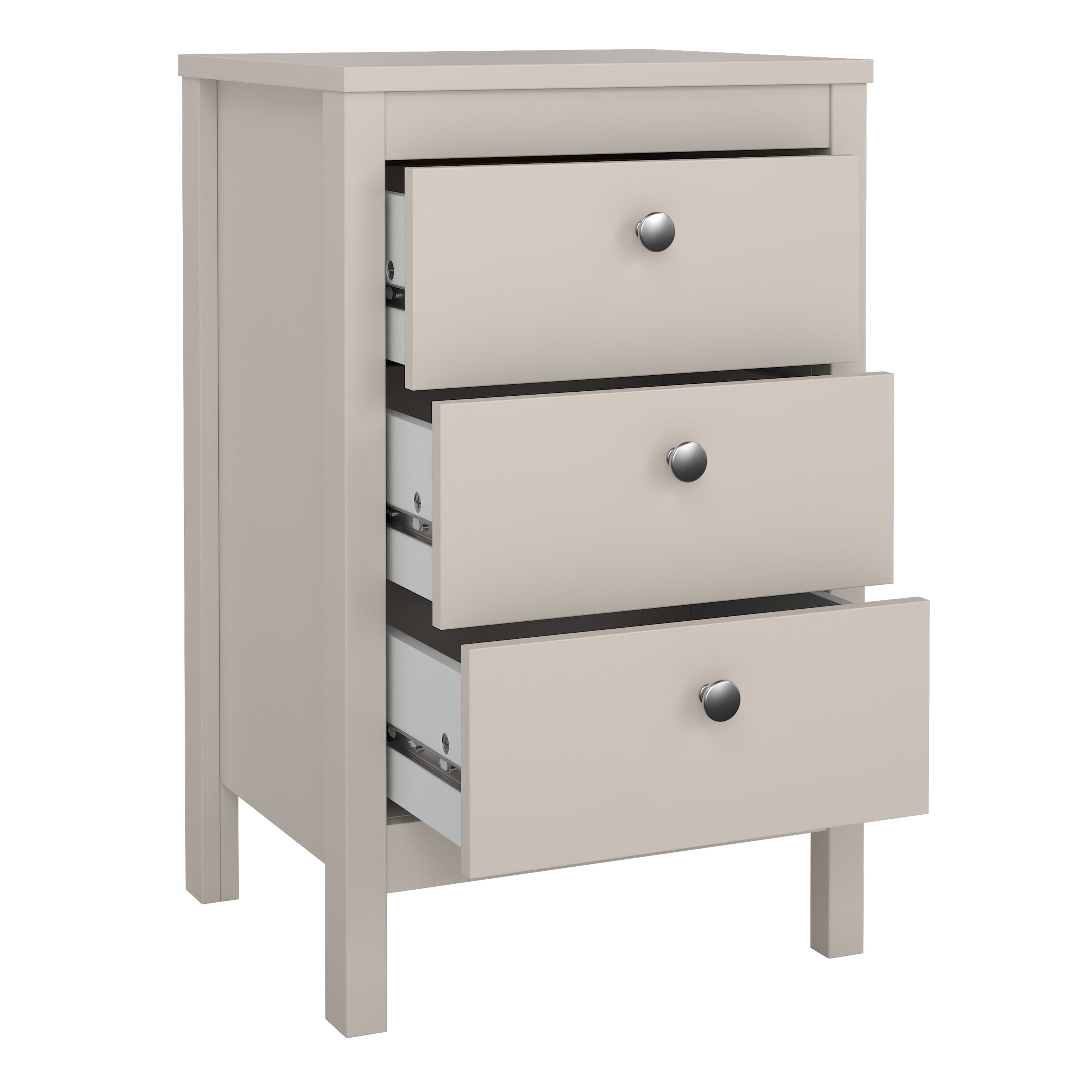 Madrid Bedside Table 3 Drawers in Cashmere – FTG, view 5