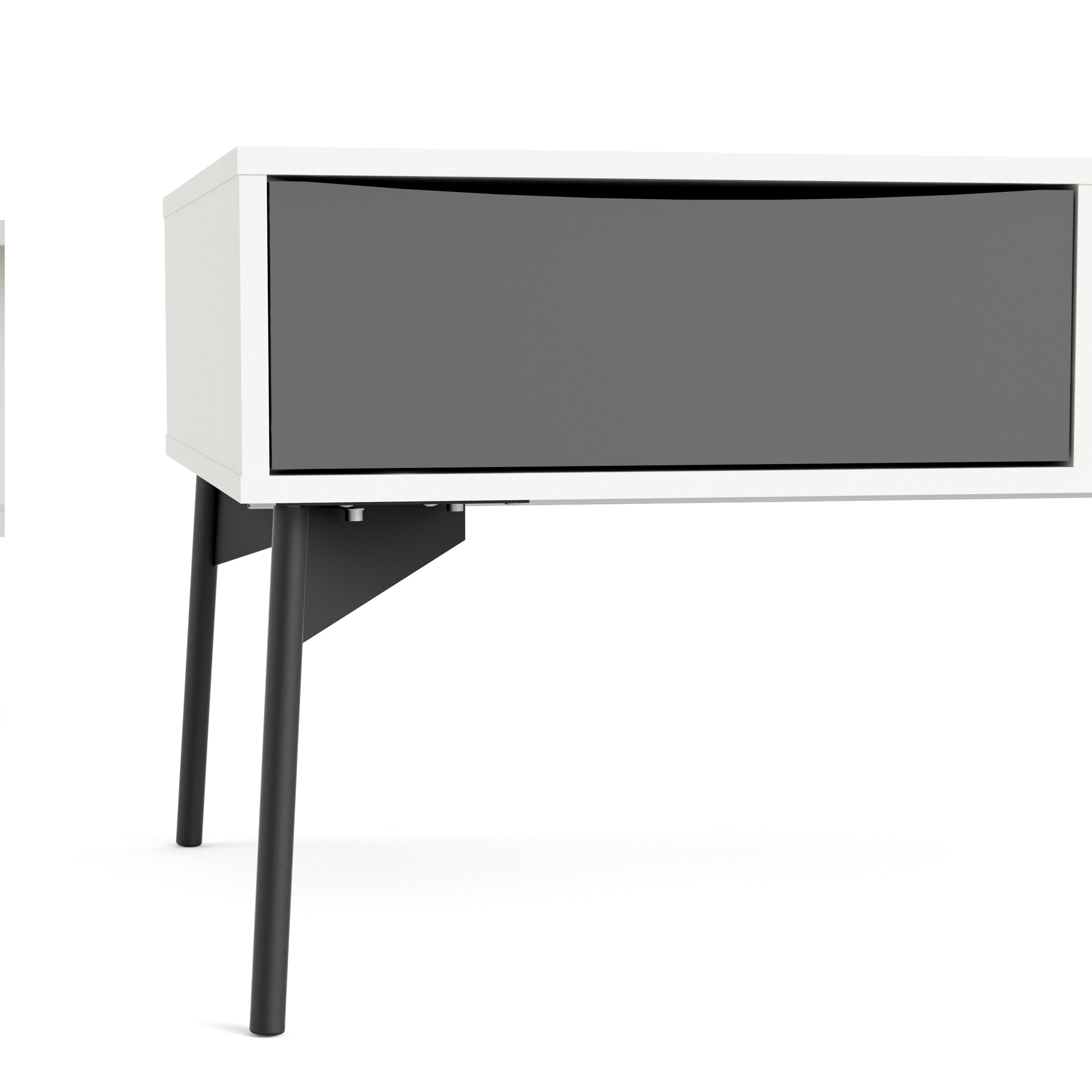 Fur Coffee Table with 1 Drawer in Grey and White – FTG, view 10