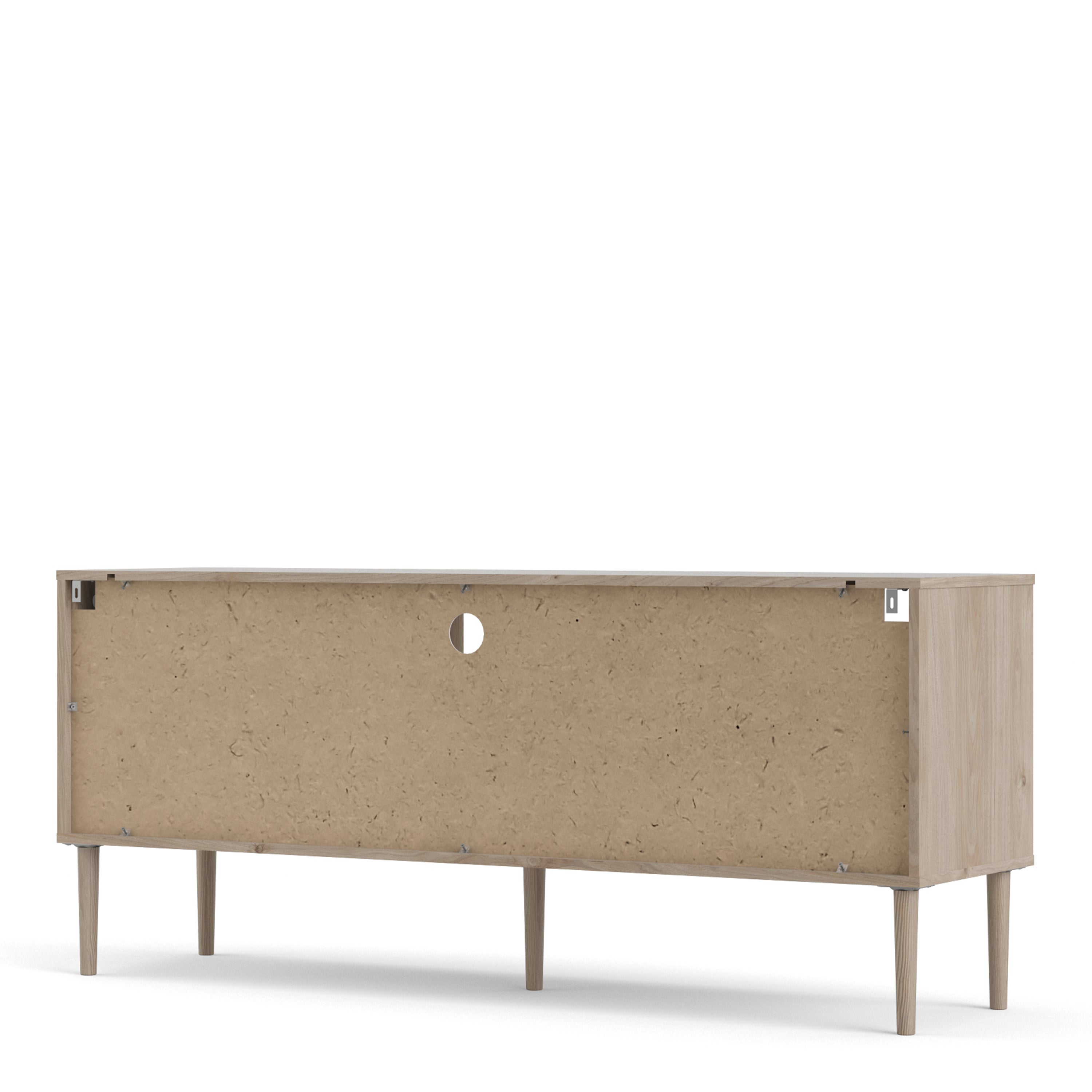 Rome TV Unit 2 Sliding Doors Oak and Matt White – FTG, view 4