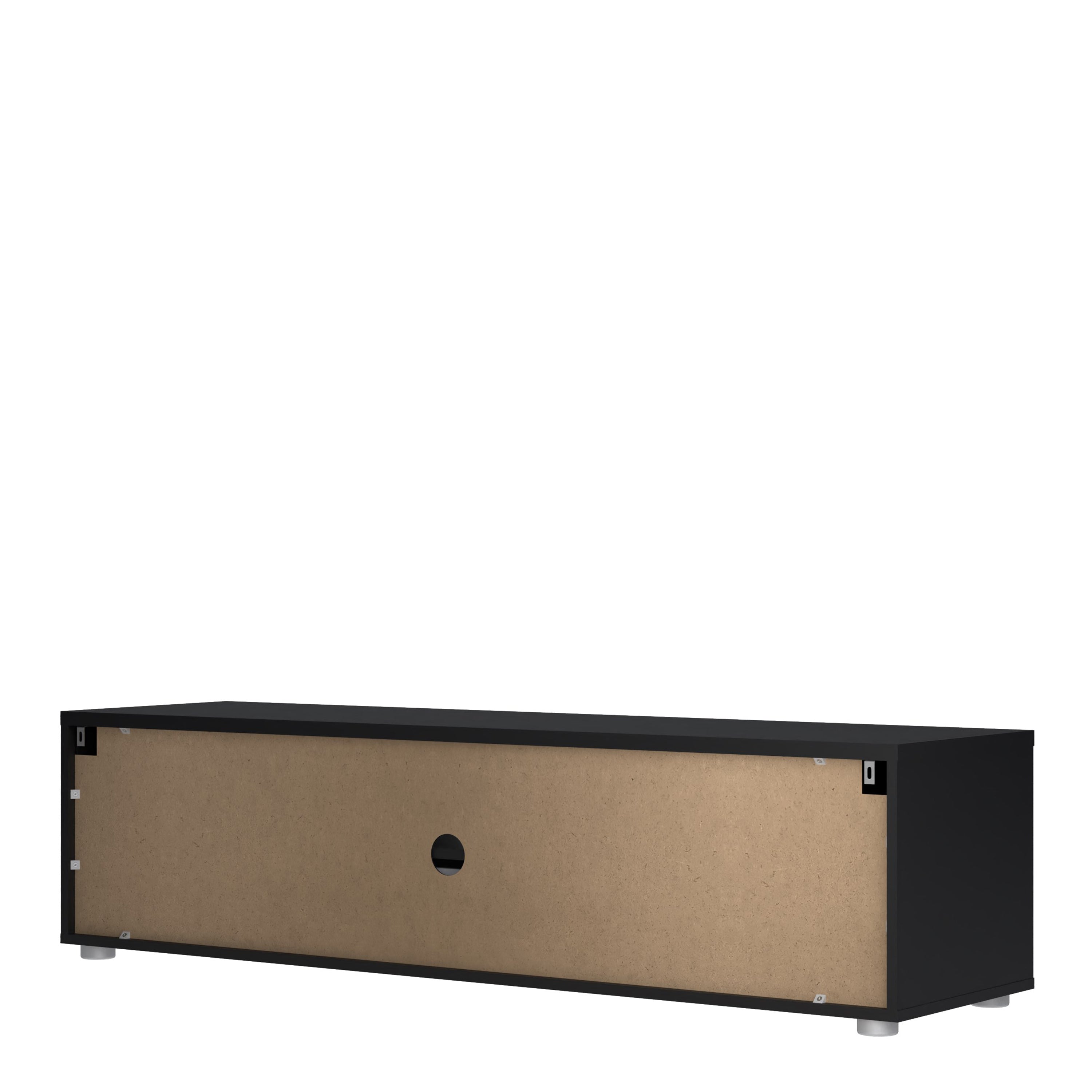 Media TV Unit with 2 Doors 1 Drawer 147cm Black – FTG, view 3
