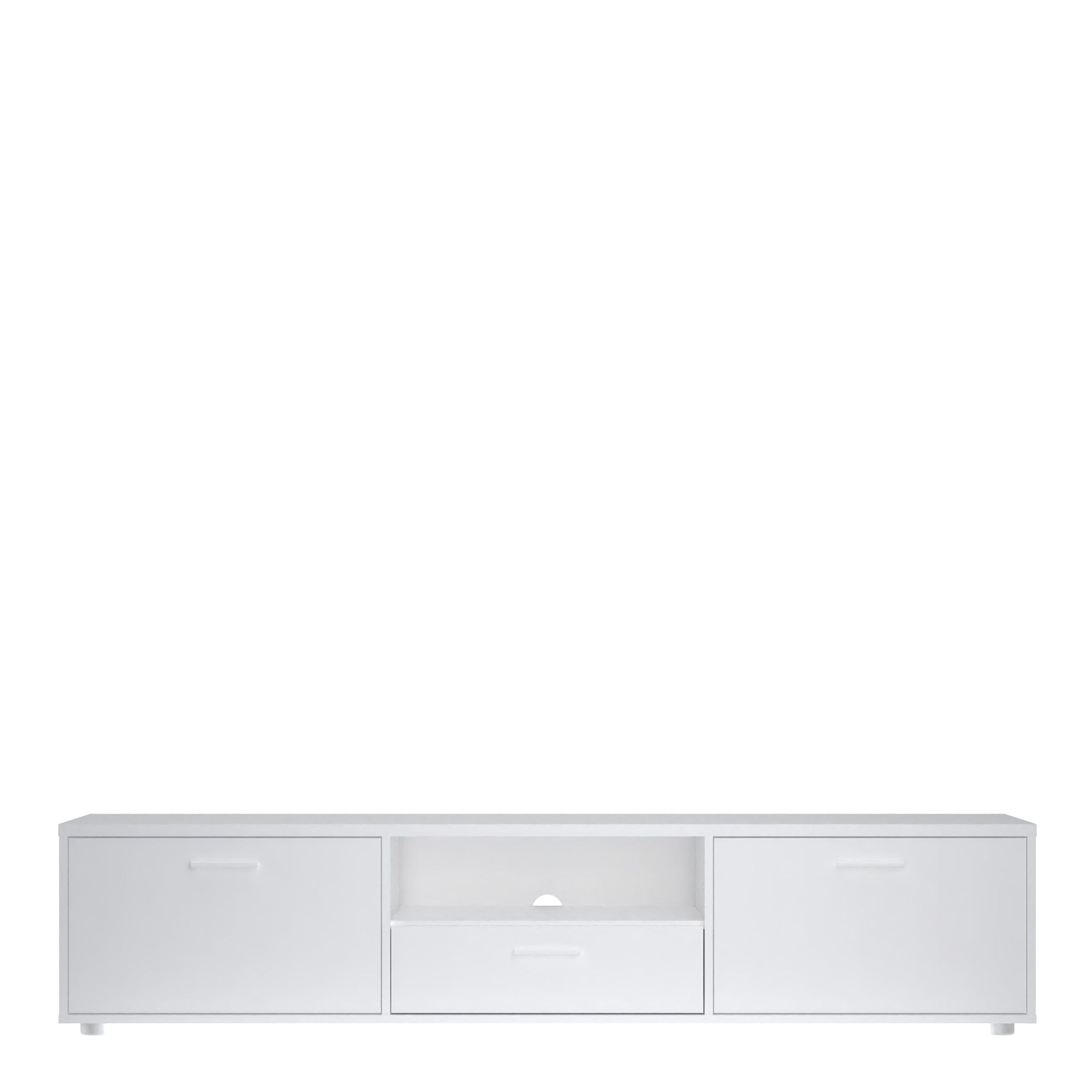 Media TV Unit with 2 Doors 1 Drawer 177cm White – FTG, view 2